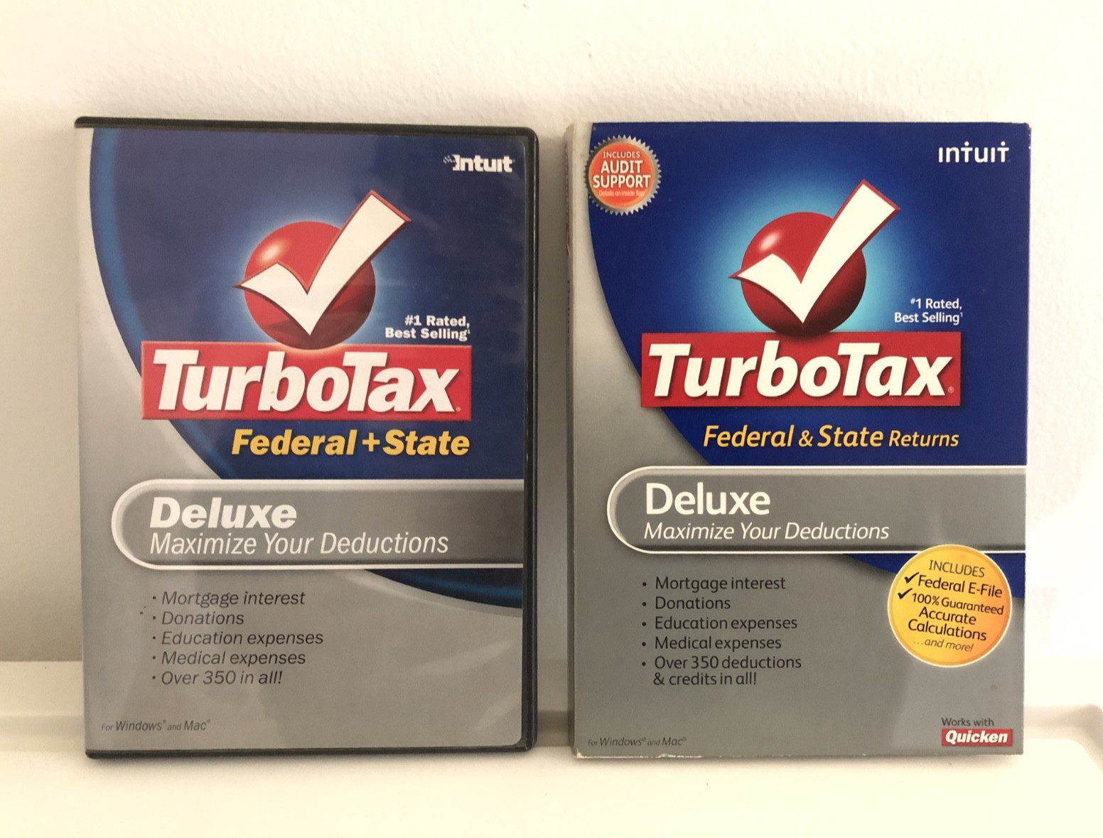 TurboTax Deluxe Turbo Tax – Year 2007 (used) and 2009 (new)