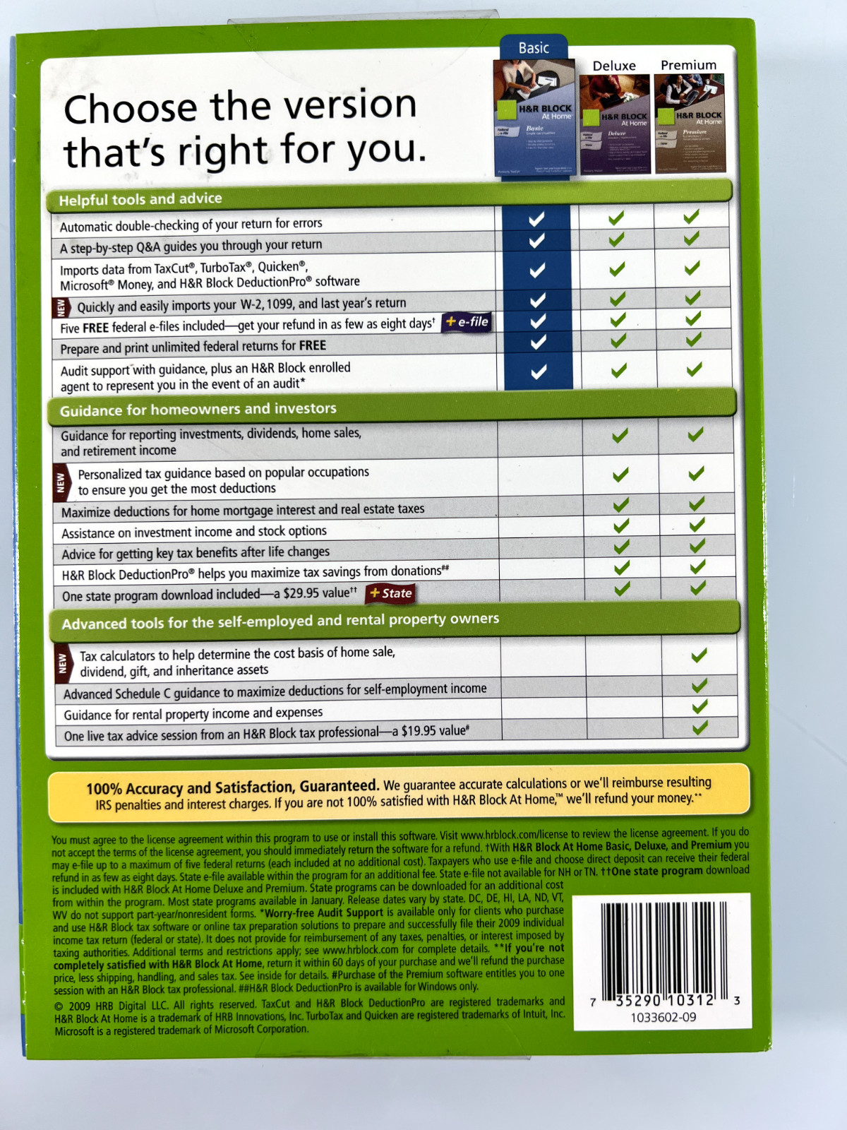 H&R Block At Home Basic 2009, for windows / MAC Lot of 10