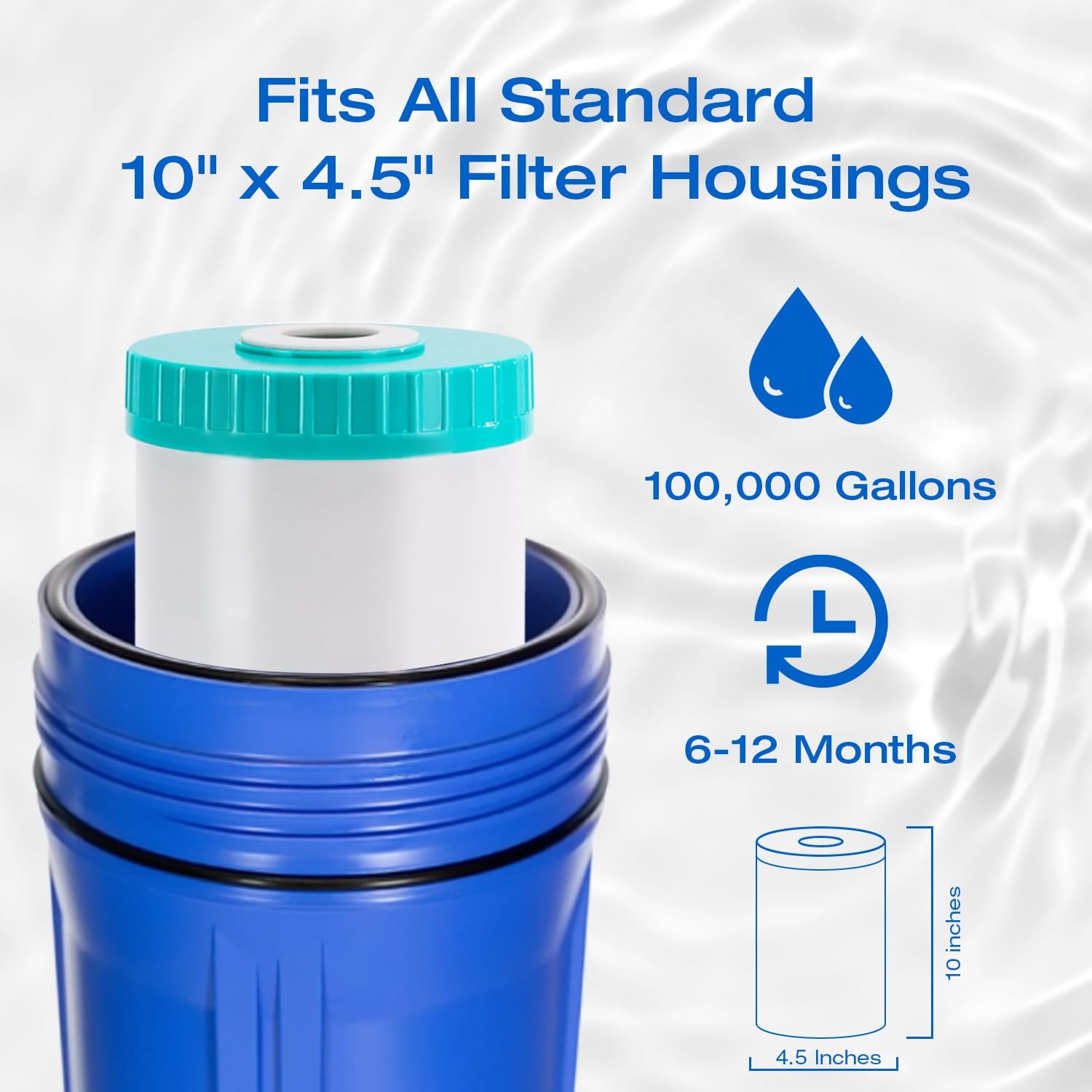 H&G Lifestyles 10×4.5 Water Descaler, Anti-Scale Saltless Softener Cartridge