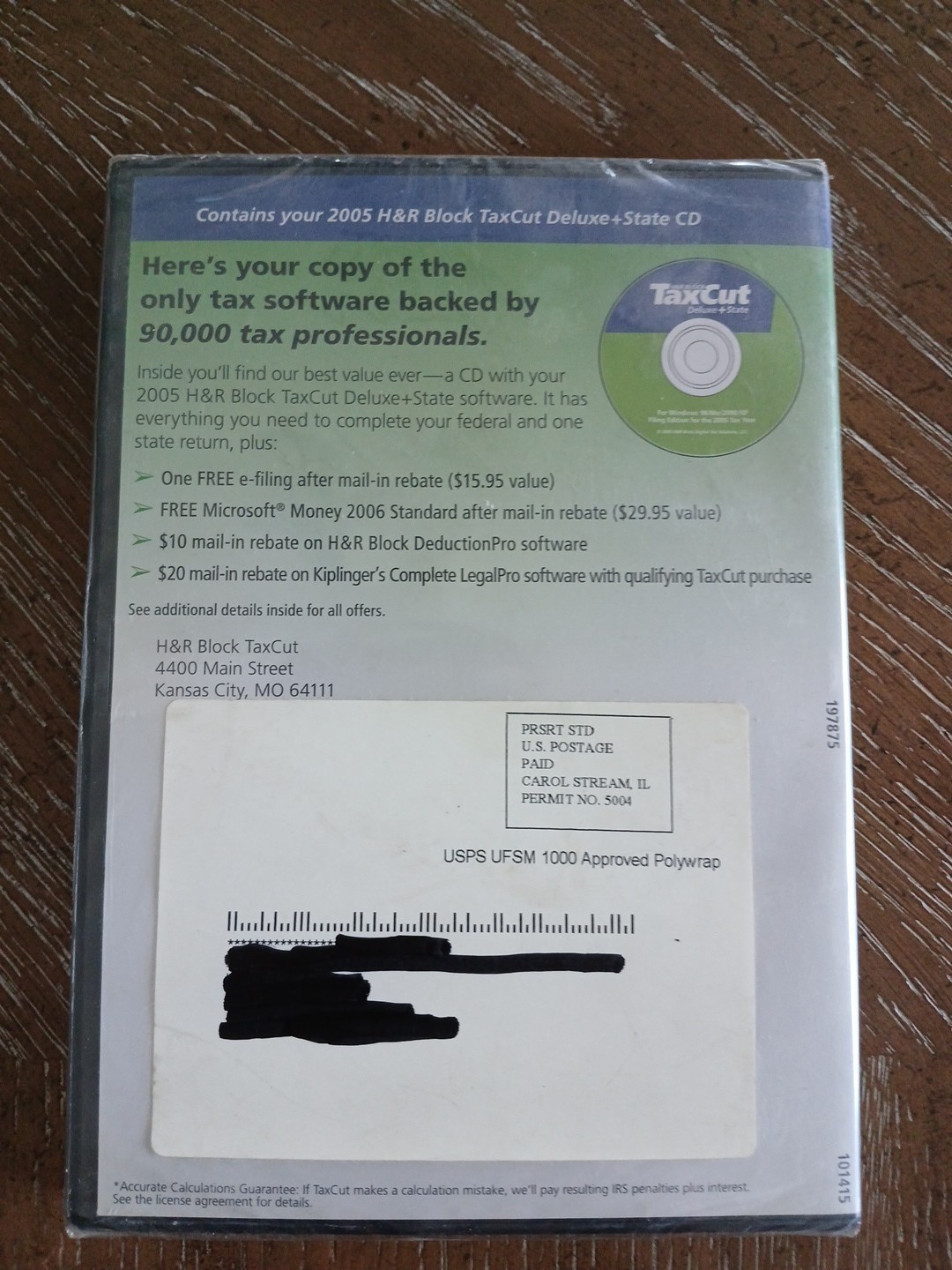 H&R Block TaxCut Deluxe + State Software, 2005 Edition CD-ROM, Brand New Sealed