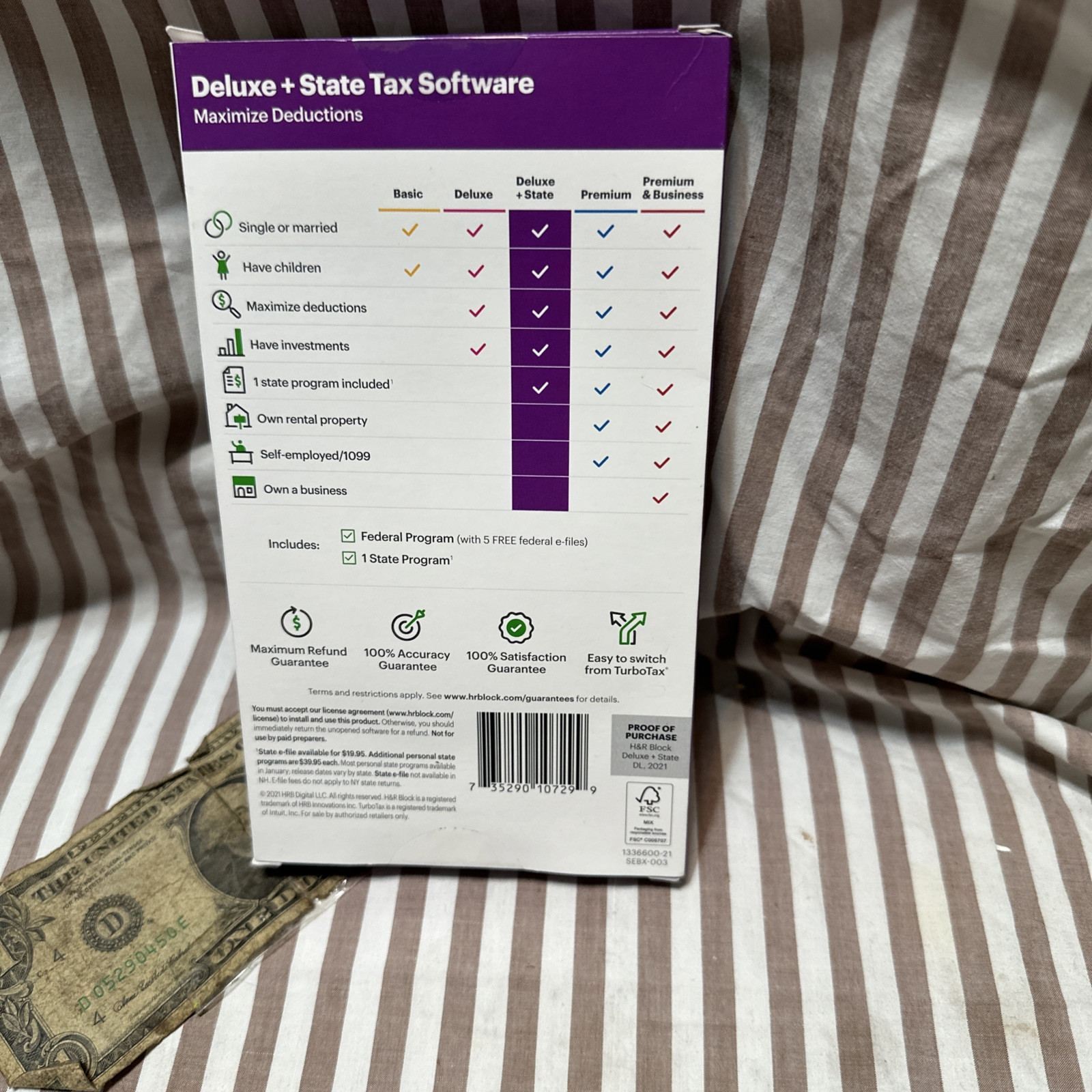 2021 H&R Block Tax Software Deluxe + State 2021 Windows / Mac OS Turbotax 2021