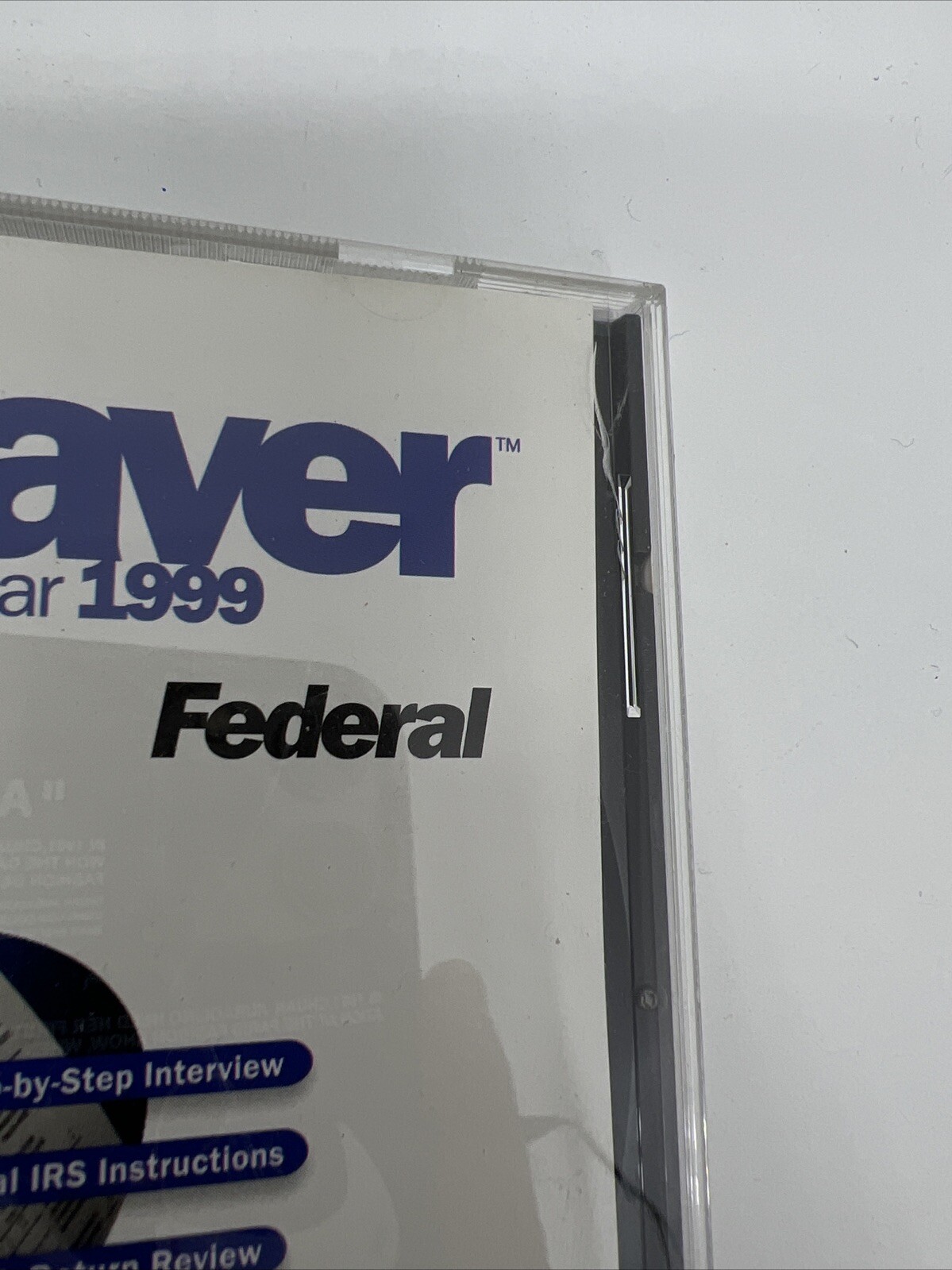 Microsoft Federal Tax Saver For Tax Year 1999 W/Key For Windows 98/NT (RARE)