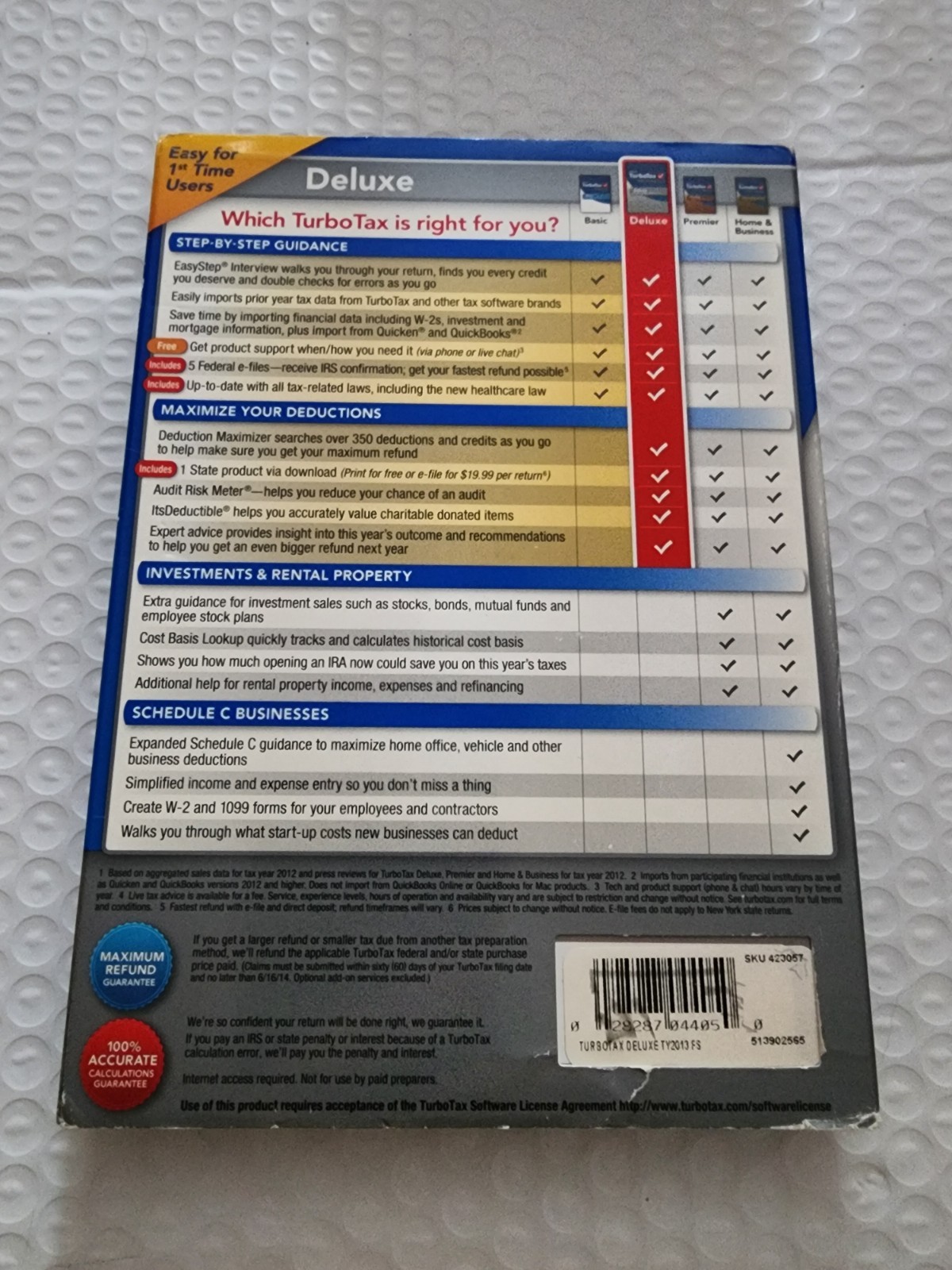 B33. TurboTax 2013 Deluxe Federal/State Tax Software for Windows and Mac, W/Code