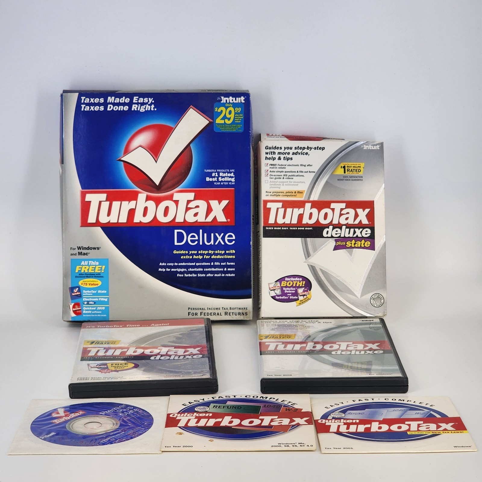 TurboTax Deluxe Software Collection 2000-2005 Intuit CD-ROM Vintage Computing