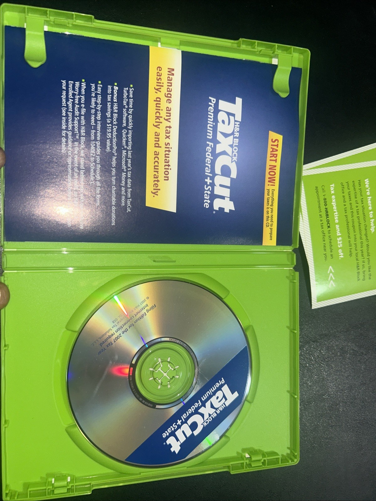 2007 Full Version TaxCut Premium Federal State + E-file CD ROM H & R Block