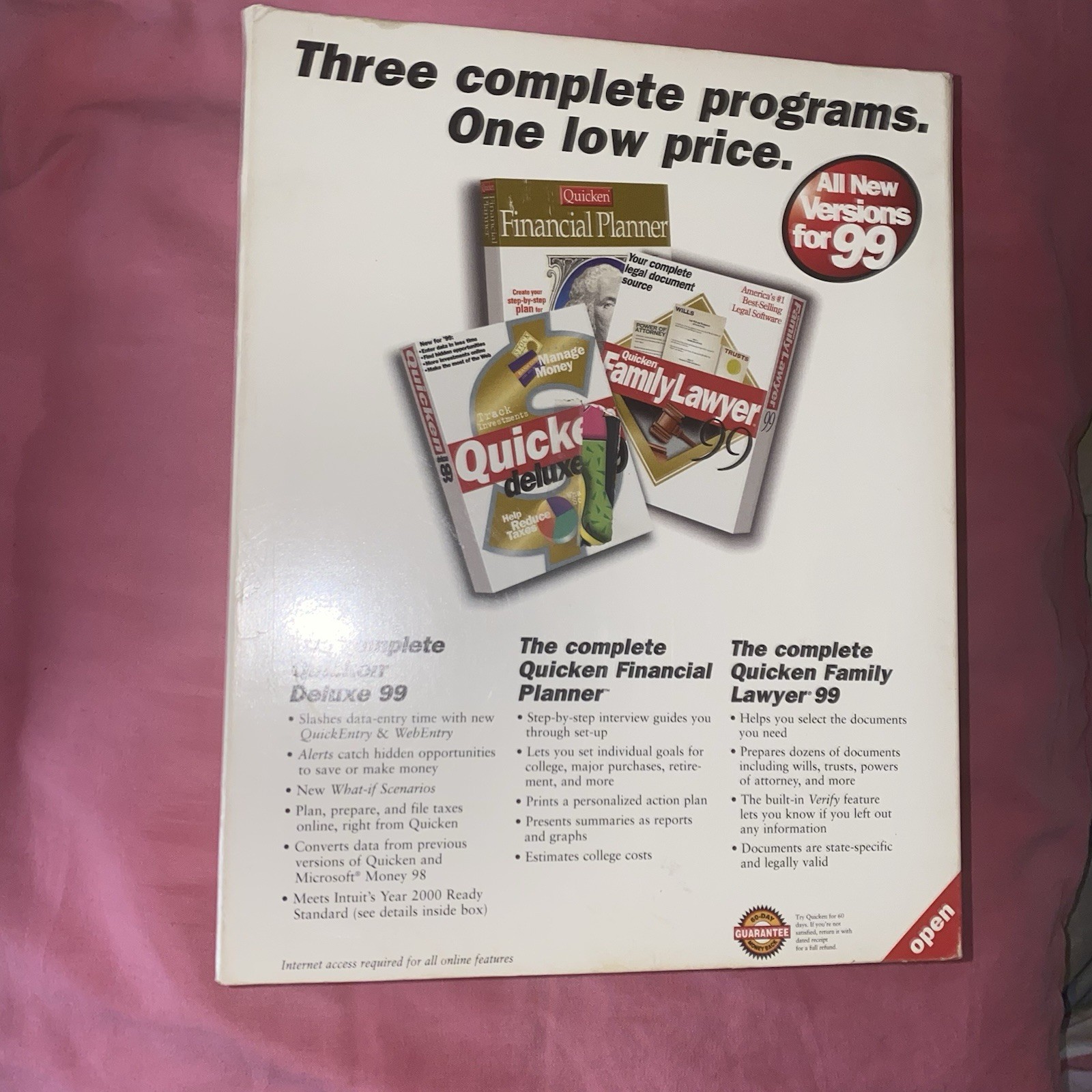 Quicken Suite 99 For Windows 95 / 98 / NT w/Family Lawyer & Financial Planner