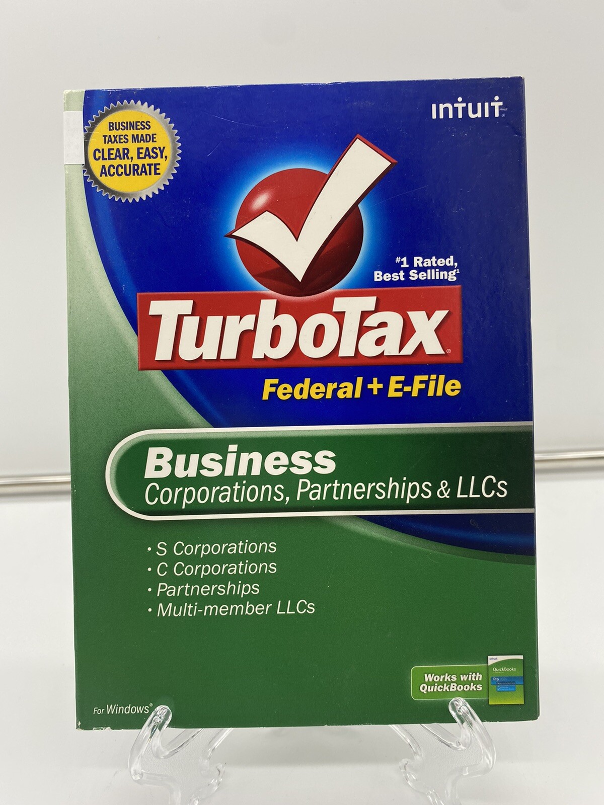 Intuit TurboTax 2008 Business Corporations Partnerships LLCs S & C Corp