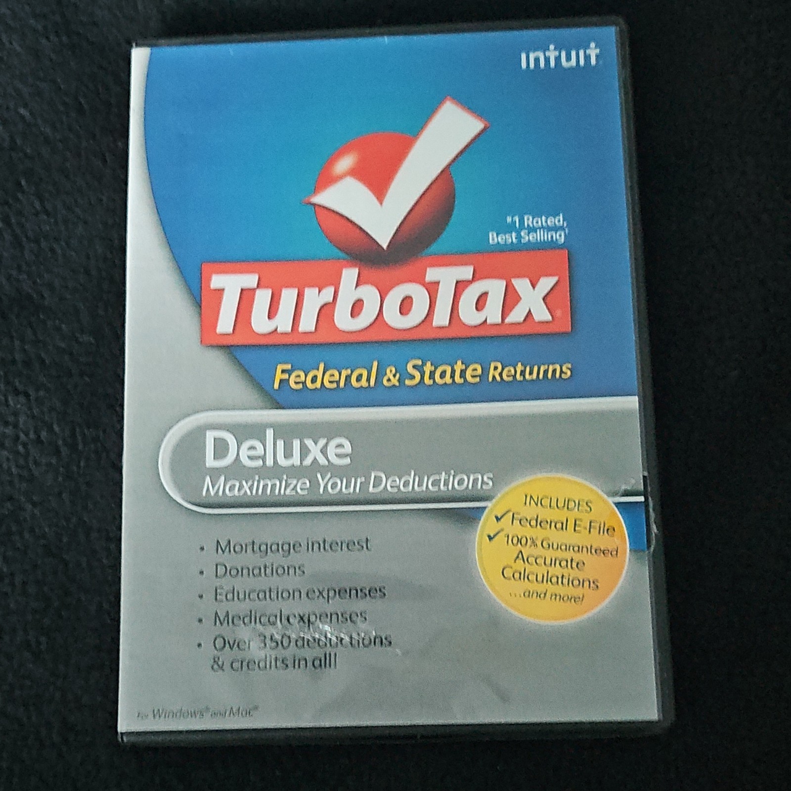 Intuit TurboTax Deluxe Tax Prep Software CD for Windows/Mac, English