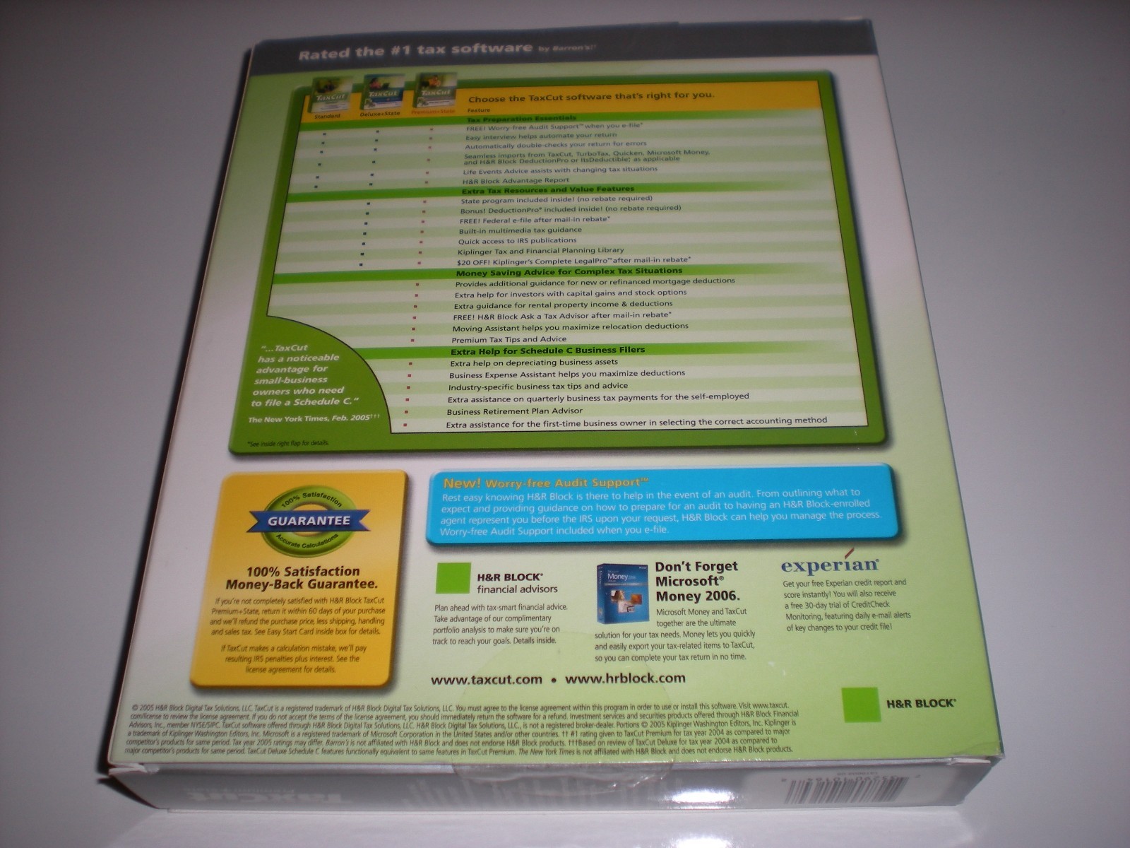H&R Block TaxCut 2005 Premium and State. Tax Cut imports Turbotax. New in box