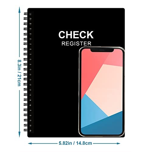 Check Register – A5 Check Book Register Books with Check & Transaction Black