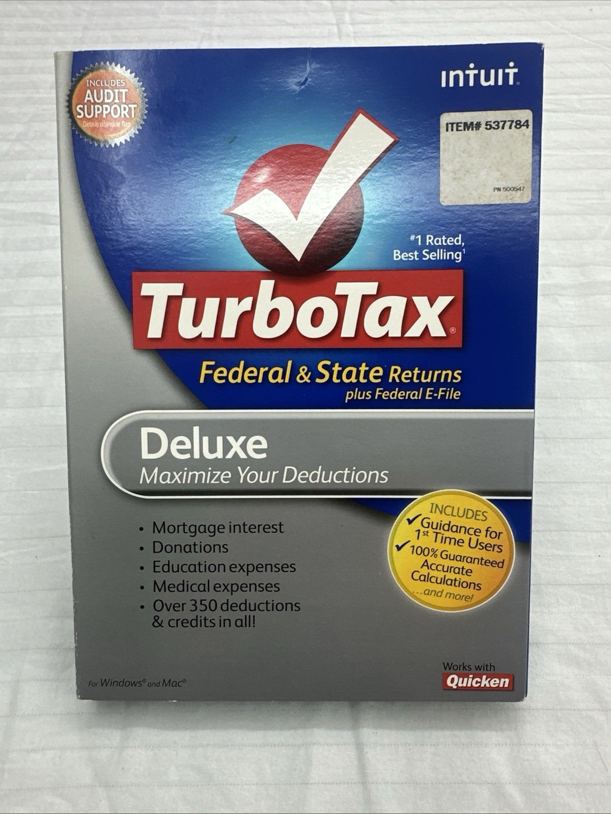 Intuit TurboTax Deluxe 2010 Federal + State + E-File for Windows & MAC