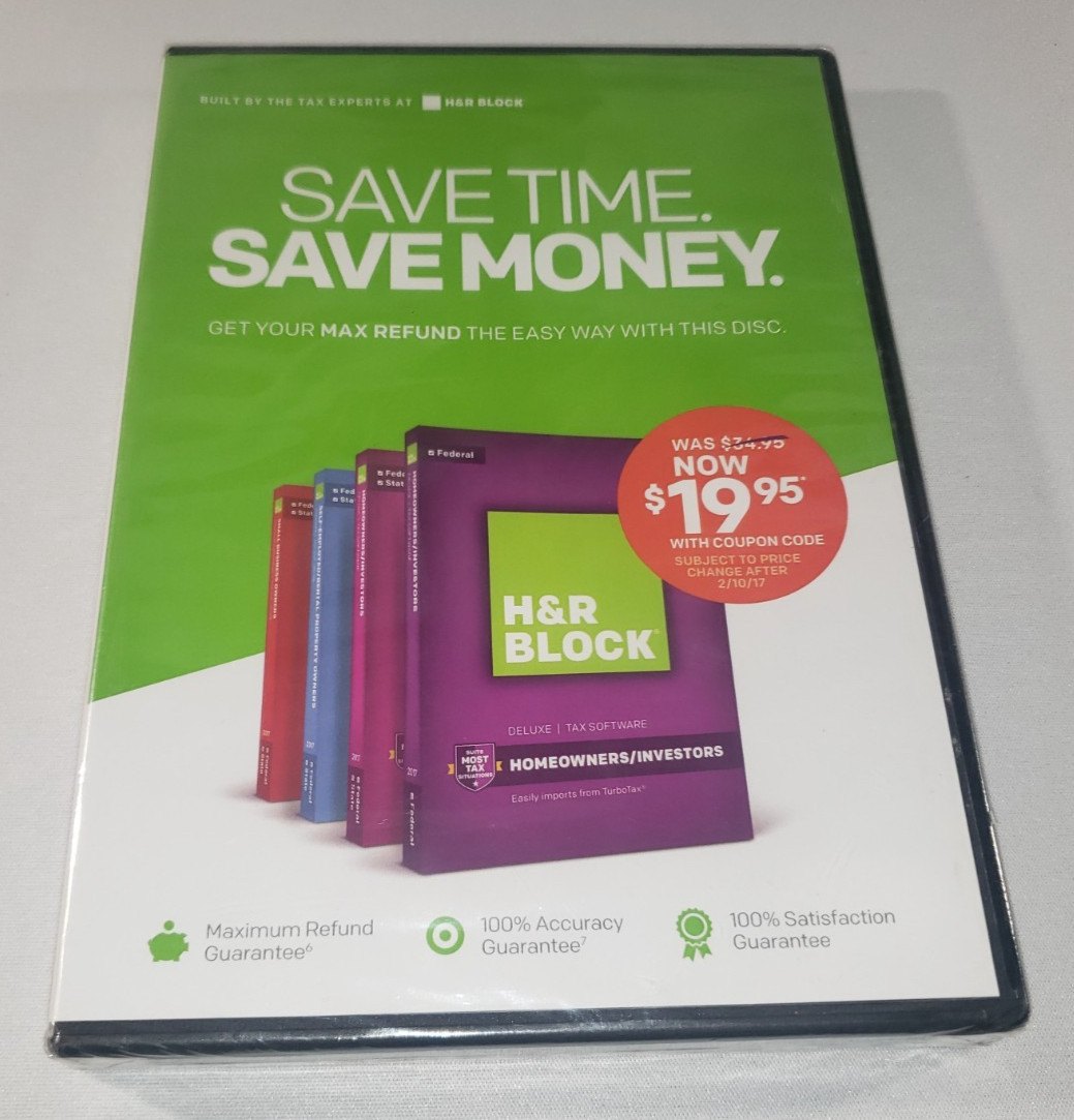 OEM 2016 H&R Block Deluxe Premium State Business Tax Software NEW Sealed PC/MAC