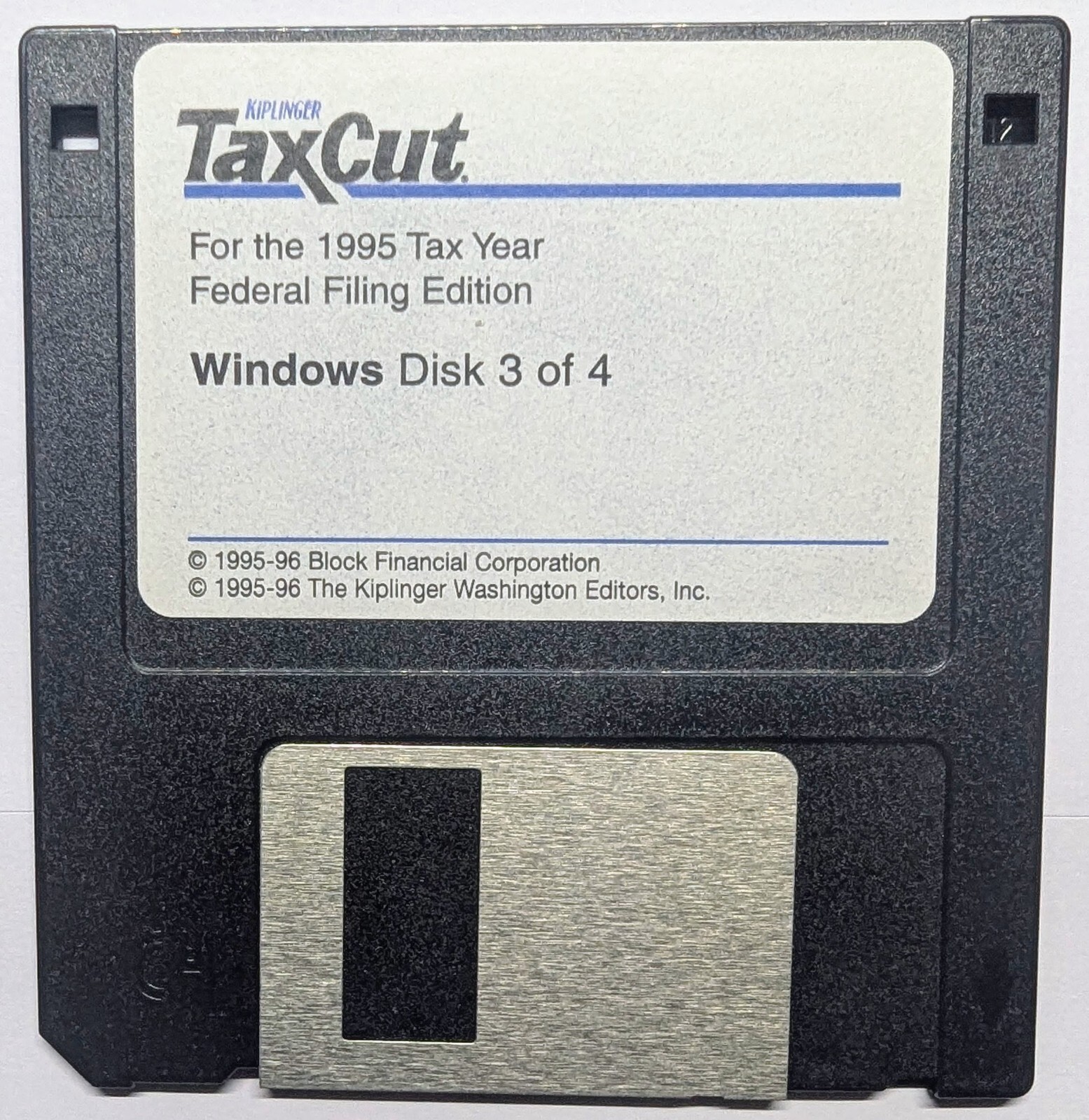 Kiplinger TaxCut 1995 Federal Tax Filing Edition 4-3.5″ Floppy Disks for Windows
