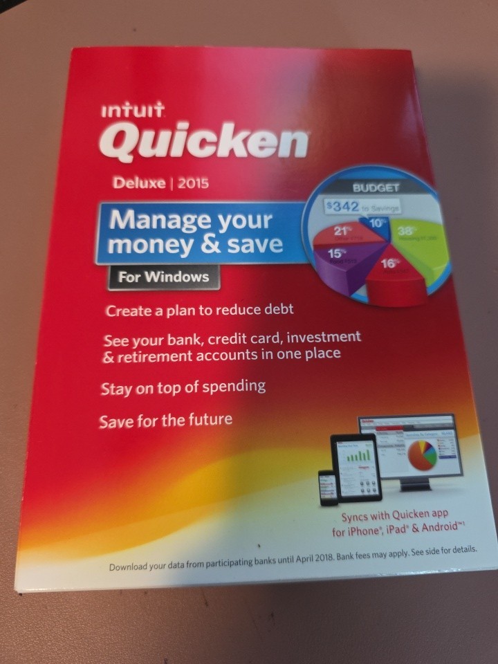 Quicken 2015 Deluxe Personal Finance Software Window Vista SP1, 7, 8, 8.1 SEALED