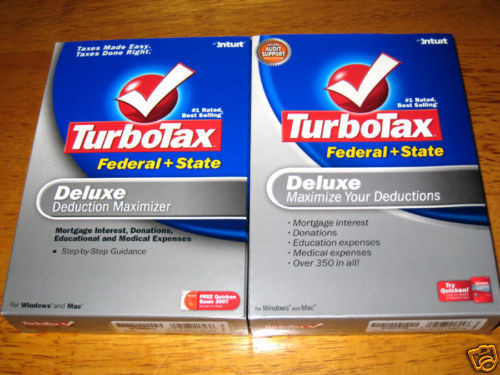2007 & 2008 TurboTax Deluxe Federal Taxes Turbo Tax New Set of 2 sealed Boxes!