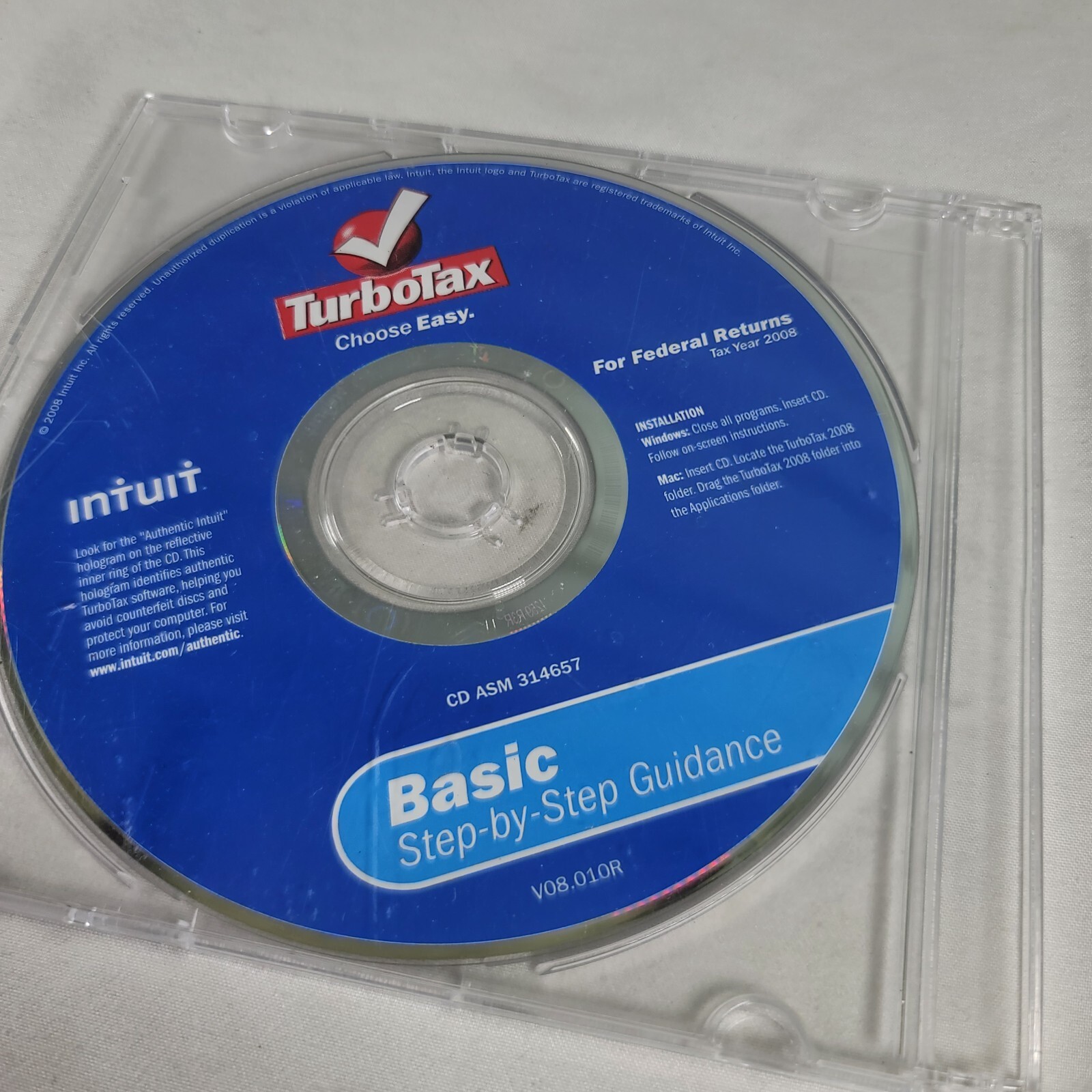 Turbotax Intuit Federal Returns 2008 – Basic – Disc Only