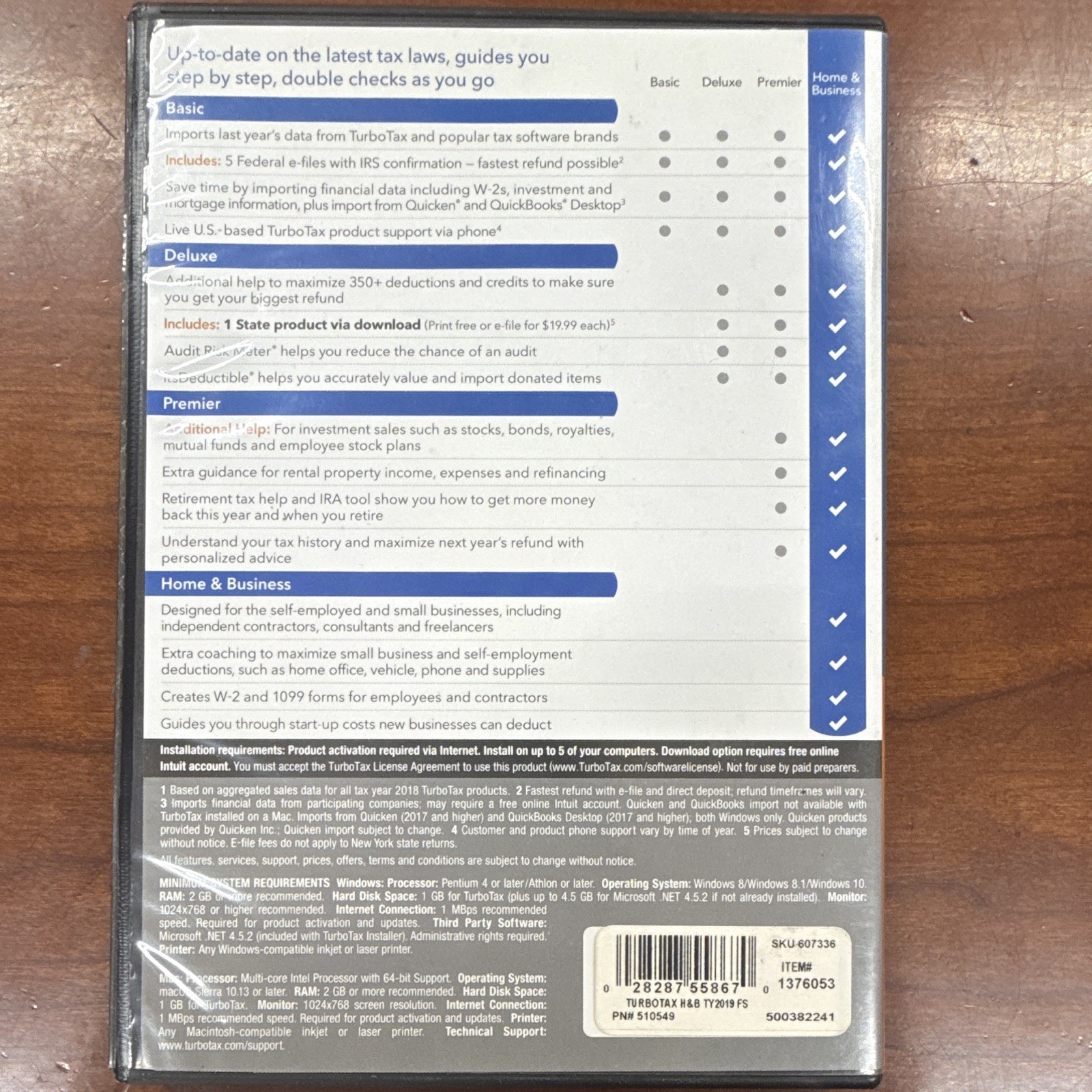 Intuit TurboTax Home & Business Tax Prep Software CD English Win/Mac 5 Devices