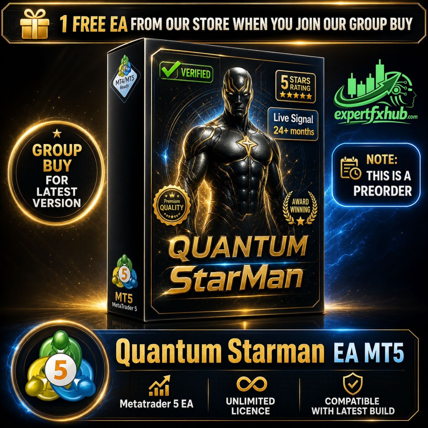 v4.0 Quantum Starman EA Metatrader MT5 Gold Bot Trading Robot MQL5 Expert