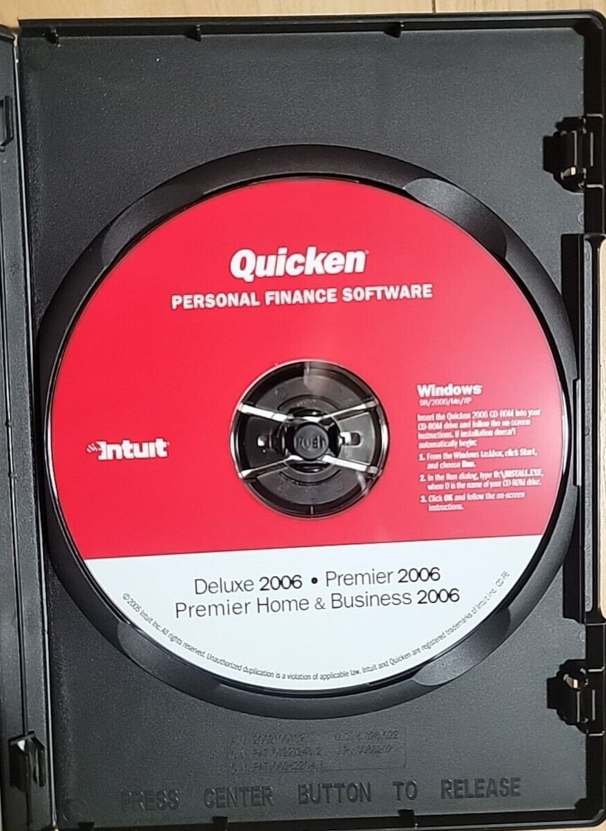 Intuit Quicken 2006 Premier Home Business Deluxe UPGRADE CD Windows Vista/XP/7