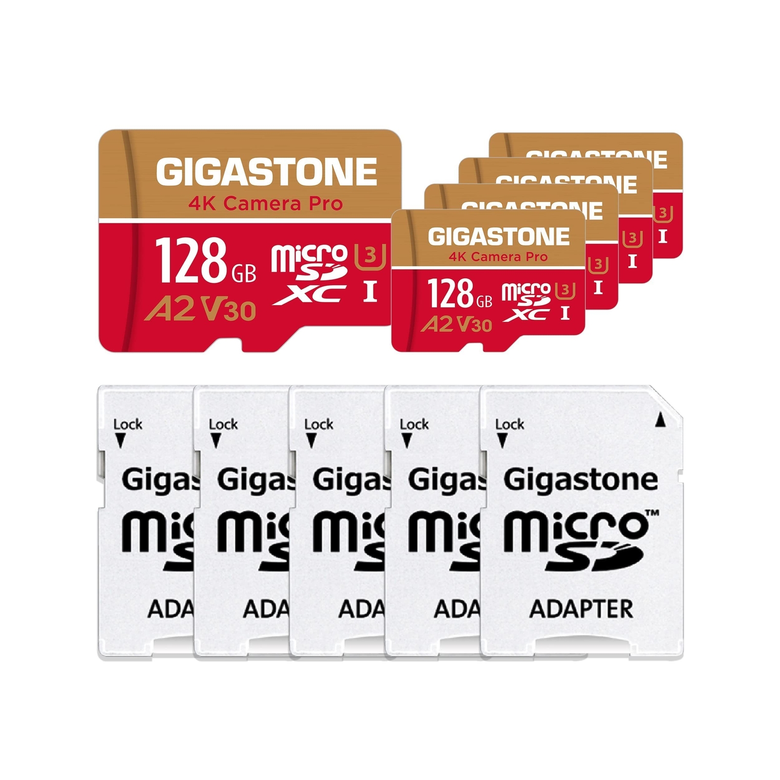 [5 Years Free Data Recovery] Gigastone Memory Card 128GB Pack of 5 Cards, 4K …