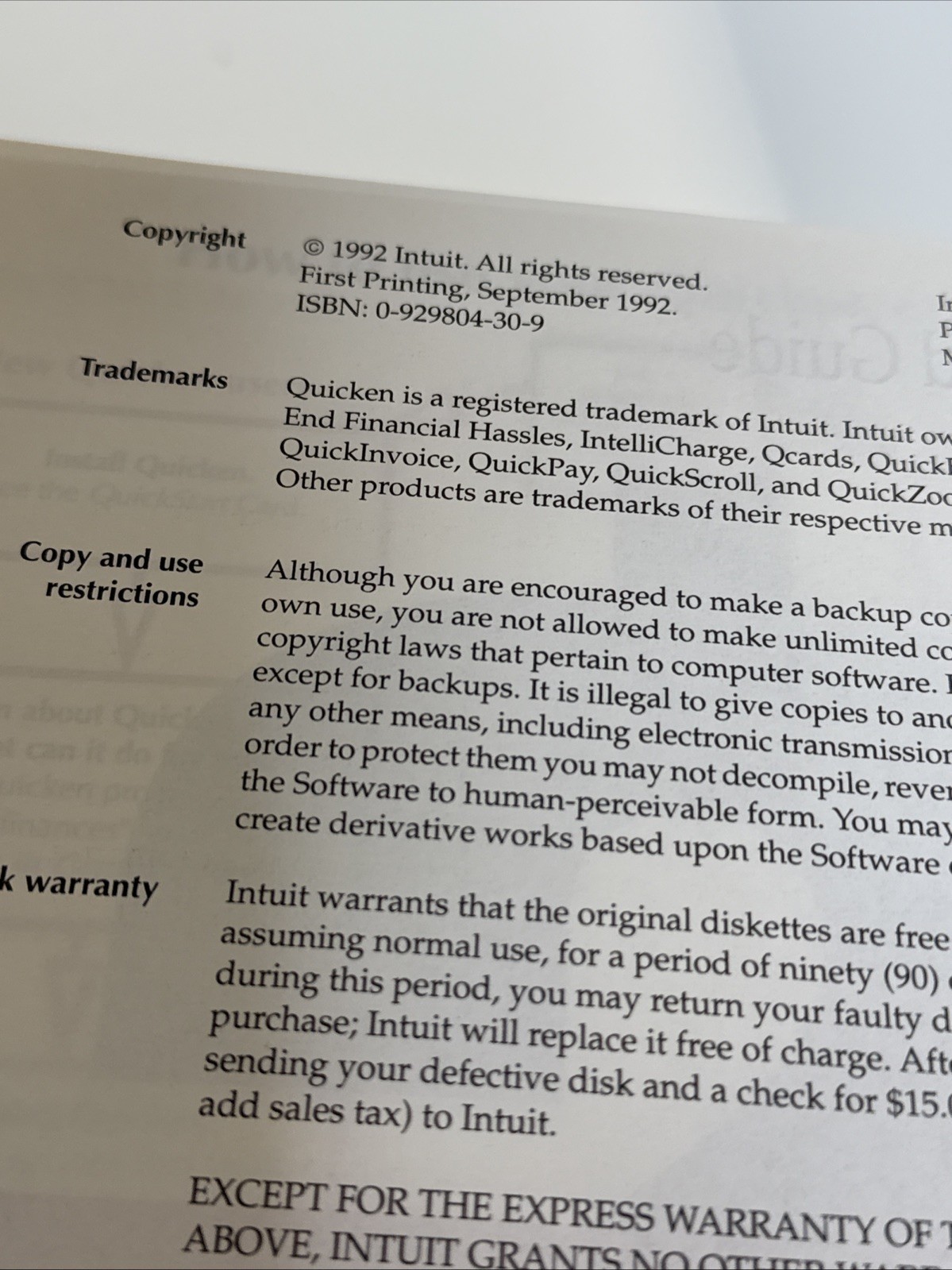 Intuit Quicken 2.0 Windows IBM Personal Finance Software W/ Disks Vintage 1992