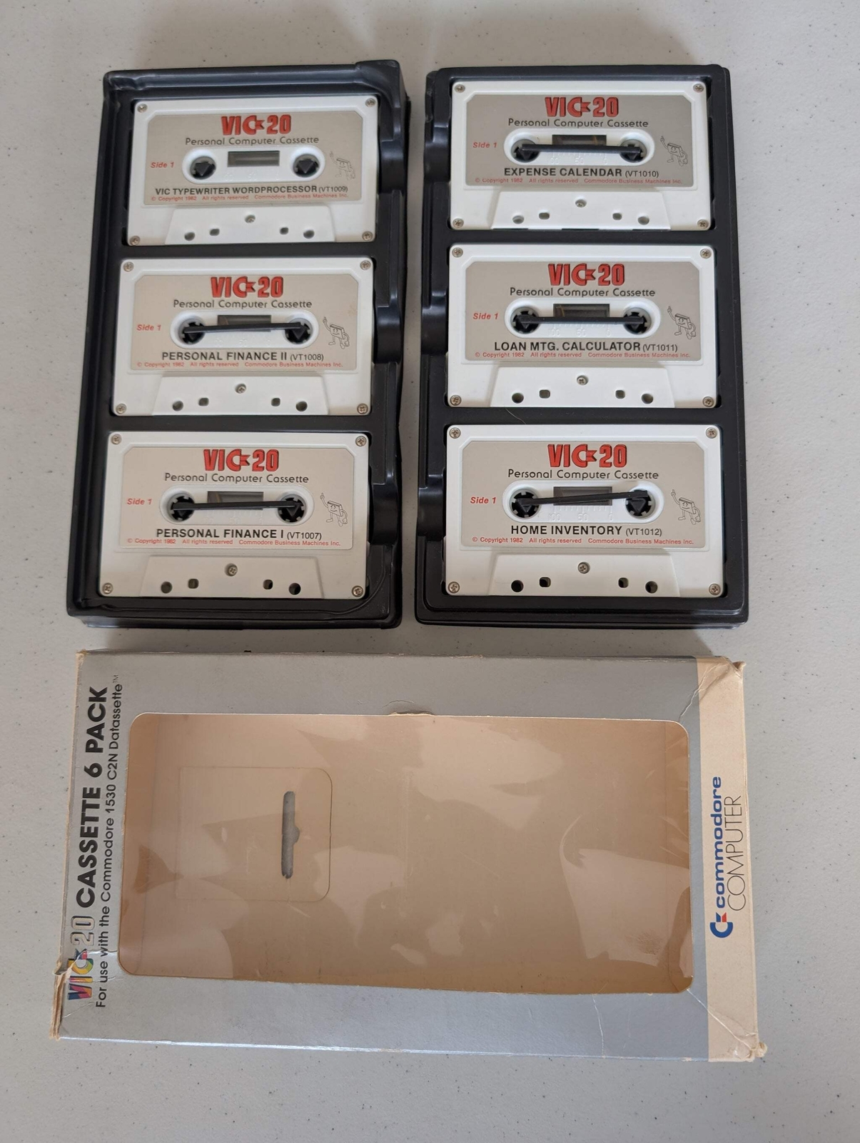 Vintage 1982 Commodore VIC 20 Personal Finance Cassette 6 Pack w/ Box & Instruct