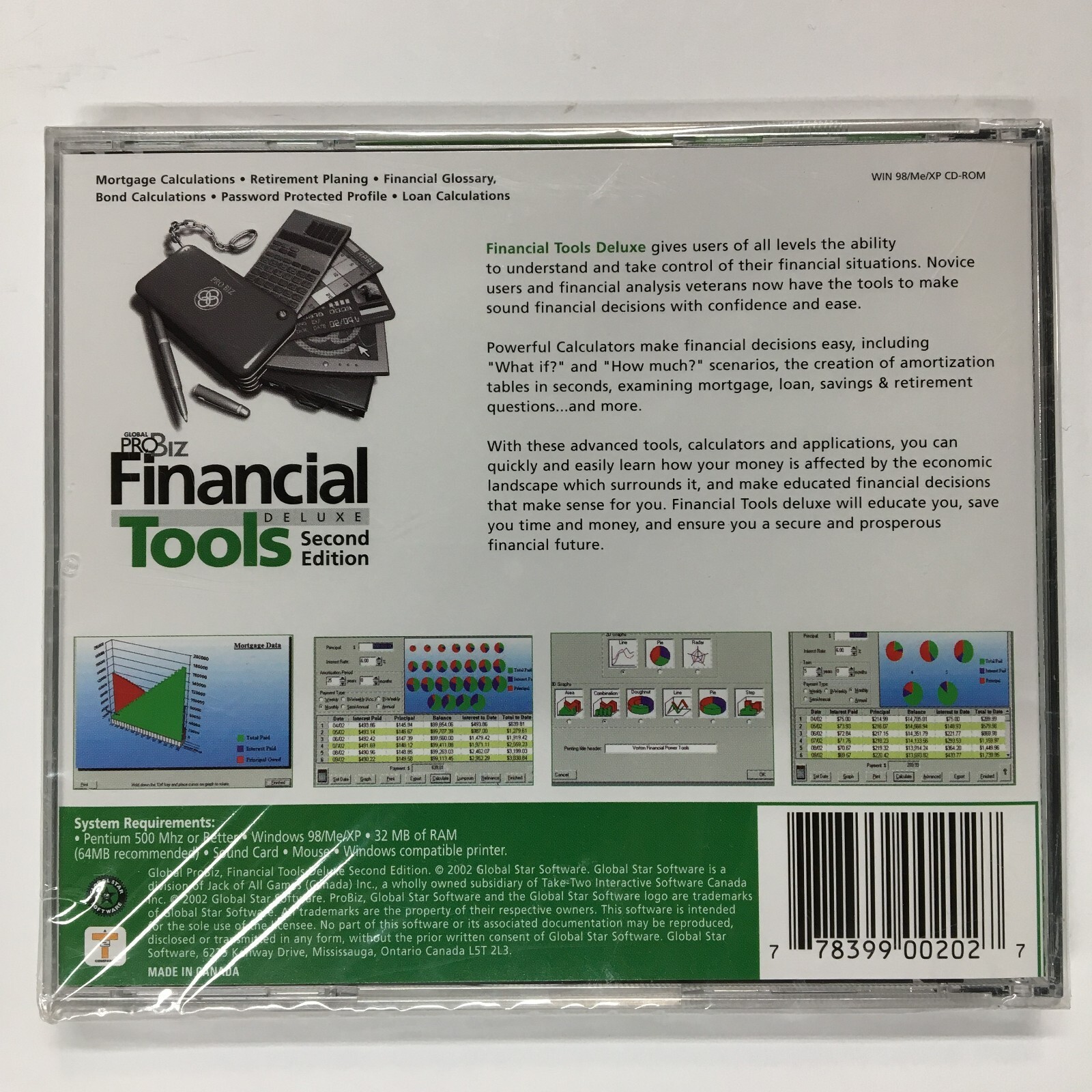 Financial Tools: Deluxe Second Edition (PC CD, 2002) Windows 98/Me/XP