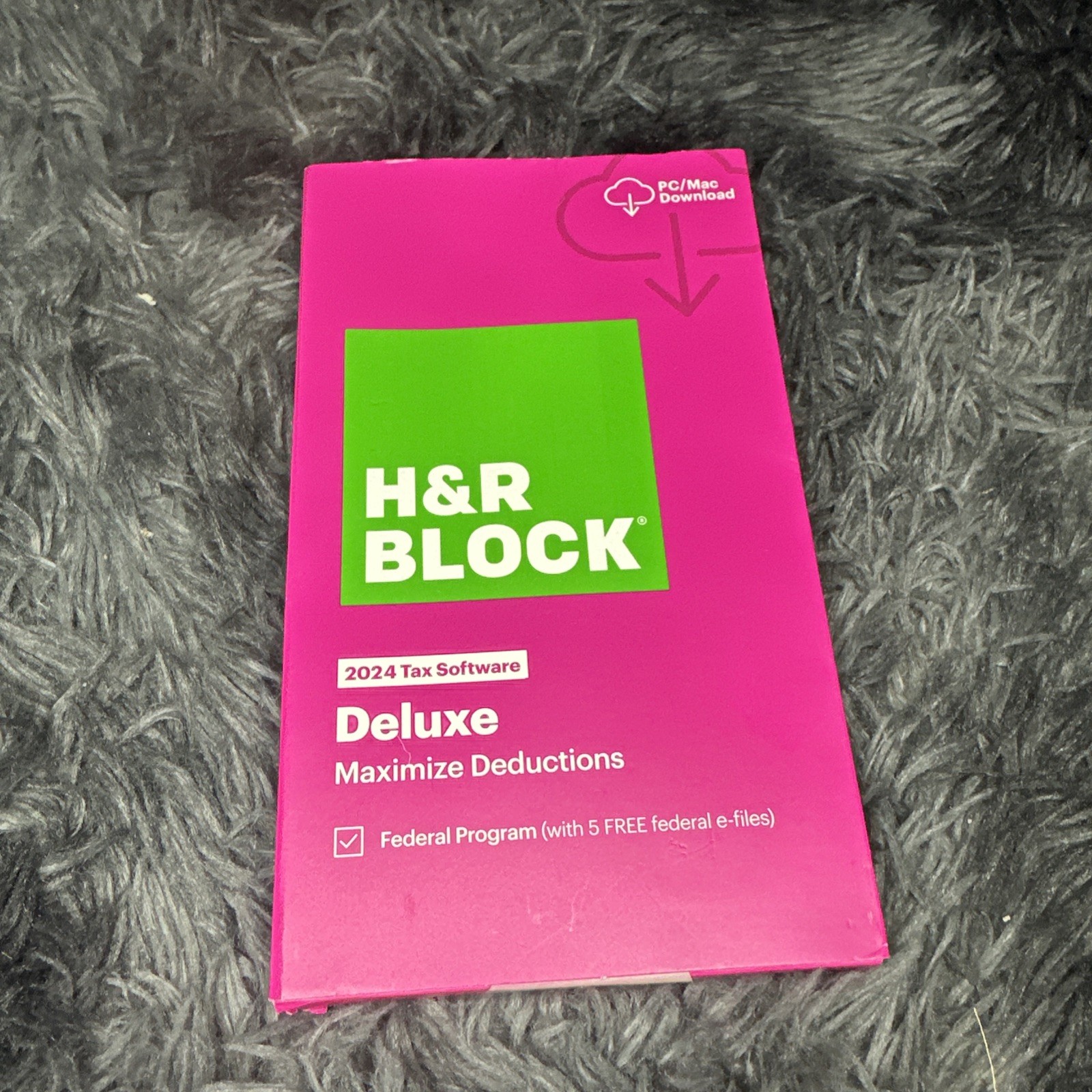 H&R Block Tax Software Deluxe 2024 federal only PC/Mac (Key Card in the Box)