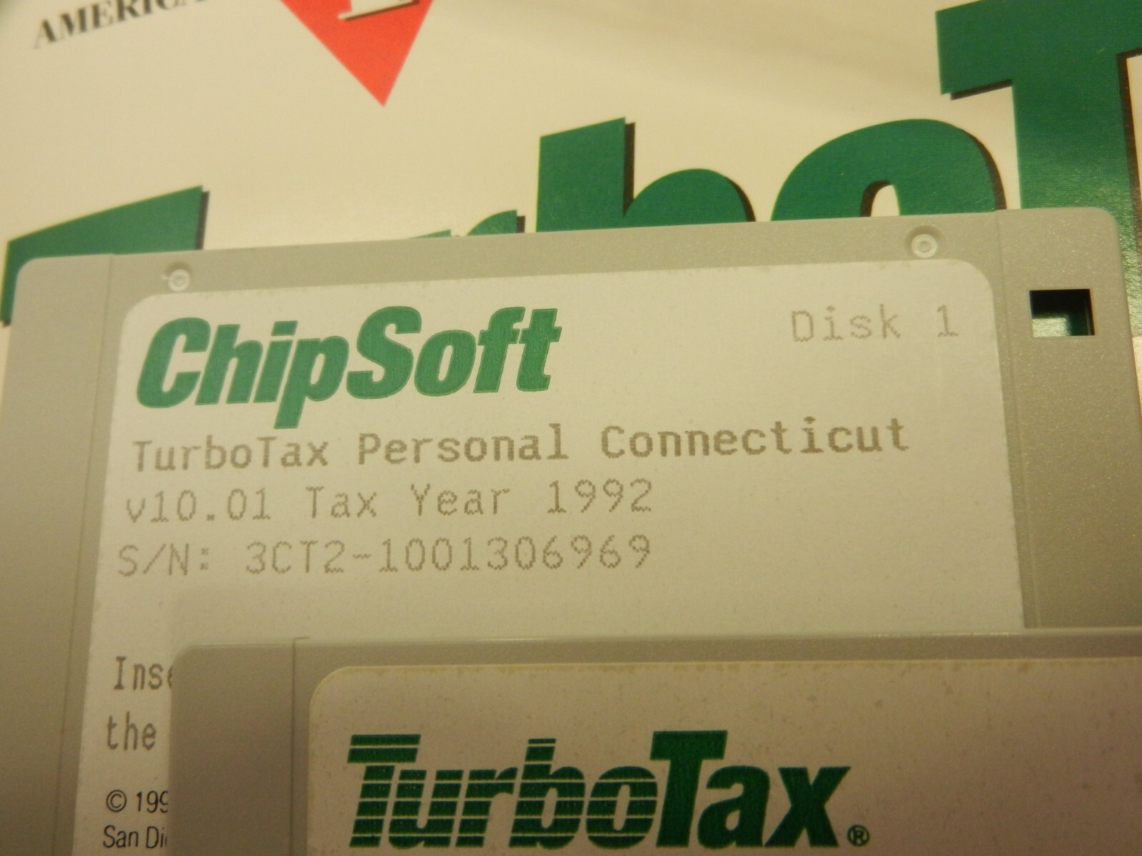 TurboTax 1992 Personal/1040 3.5 and 5-1/4 floppy disks VER 10.0