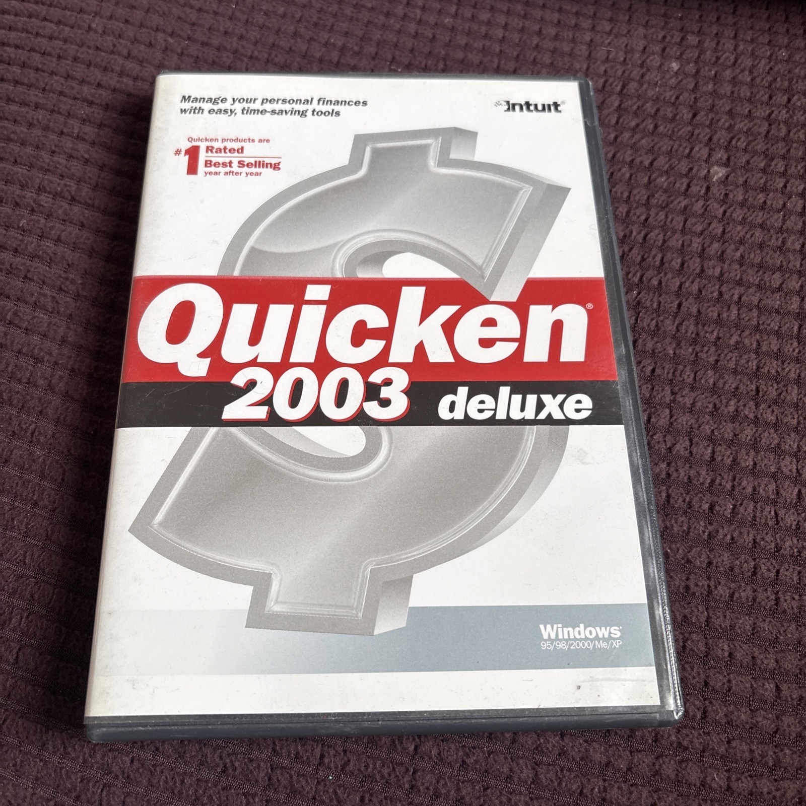 Intuit Quicken 2003 Deluxe For Windows PC w/ Insert, VGC Fast Free Shipping