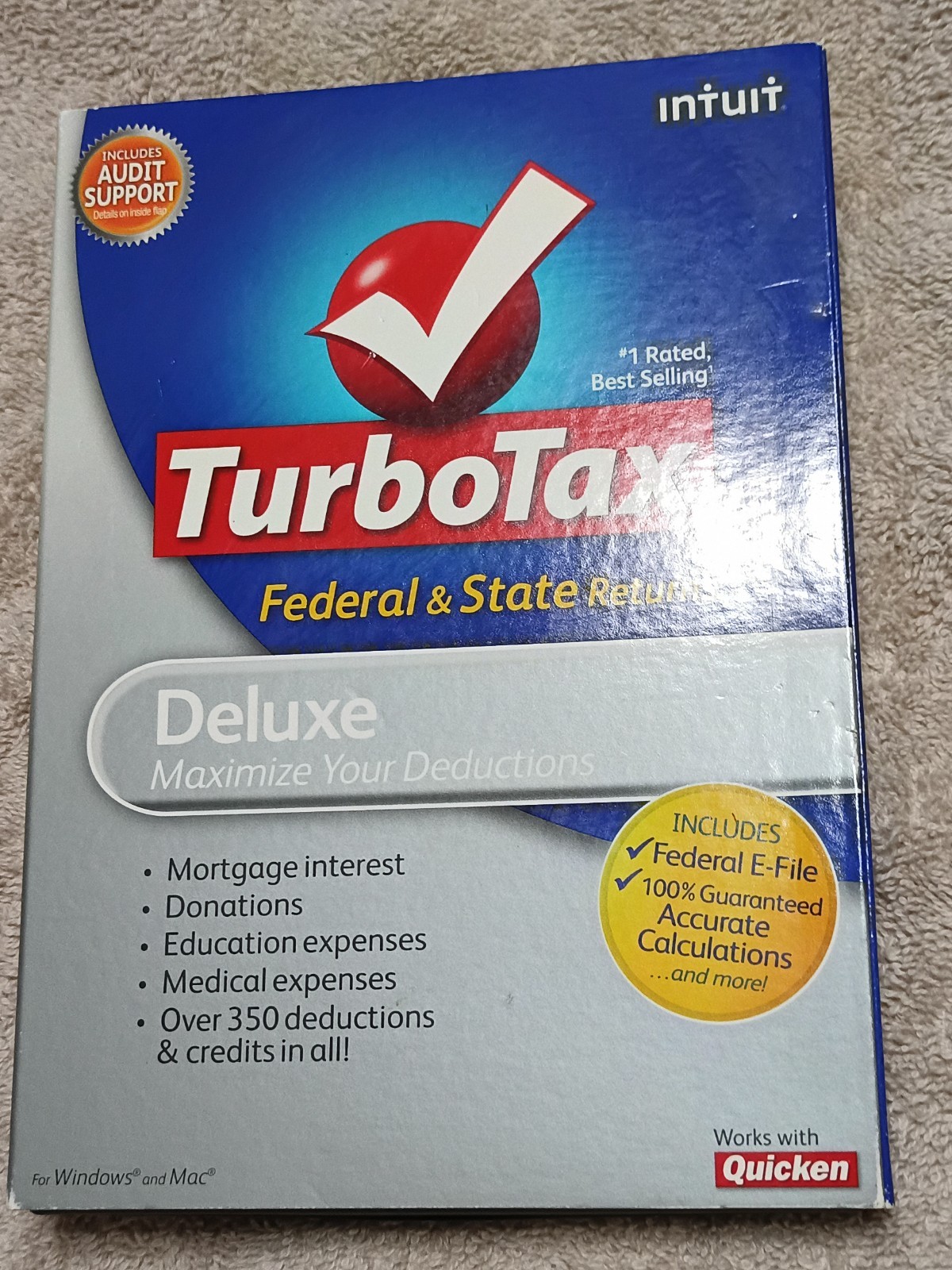 Intuit TurboTax Deluxe Federal and State – Tax Year 2009 – Fast Shipping