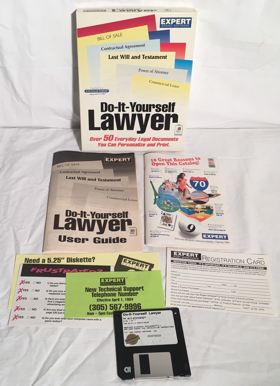 DO-IT-YOURSELF LAWYER 3.5″ Disk Windows 3.1 Expert Software Boxed W/ Manual