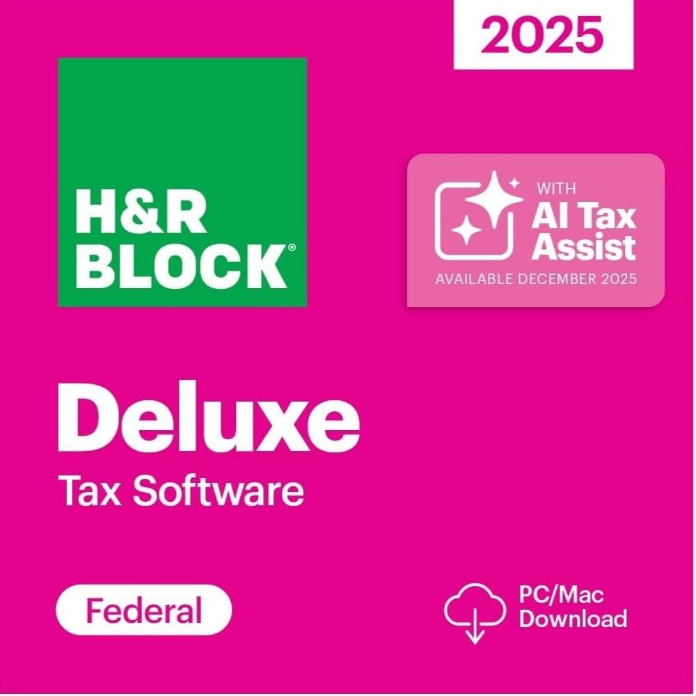 NEW 2025 H&R Block Tax Software Deluxe for Win/PC [Key Card]