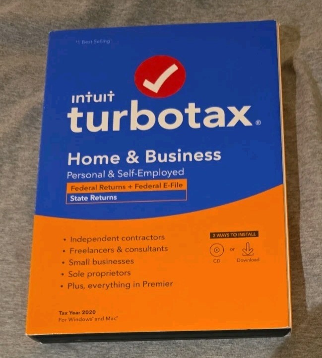 For FEDERAL RETURN ONLY ✅Genuine CD ✅ 2020 TURBOTAX HOME & BUSINESS CD TURBO TAX