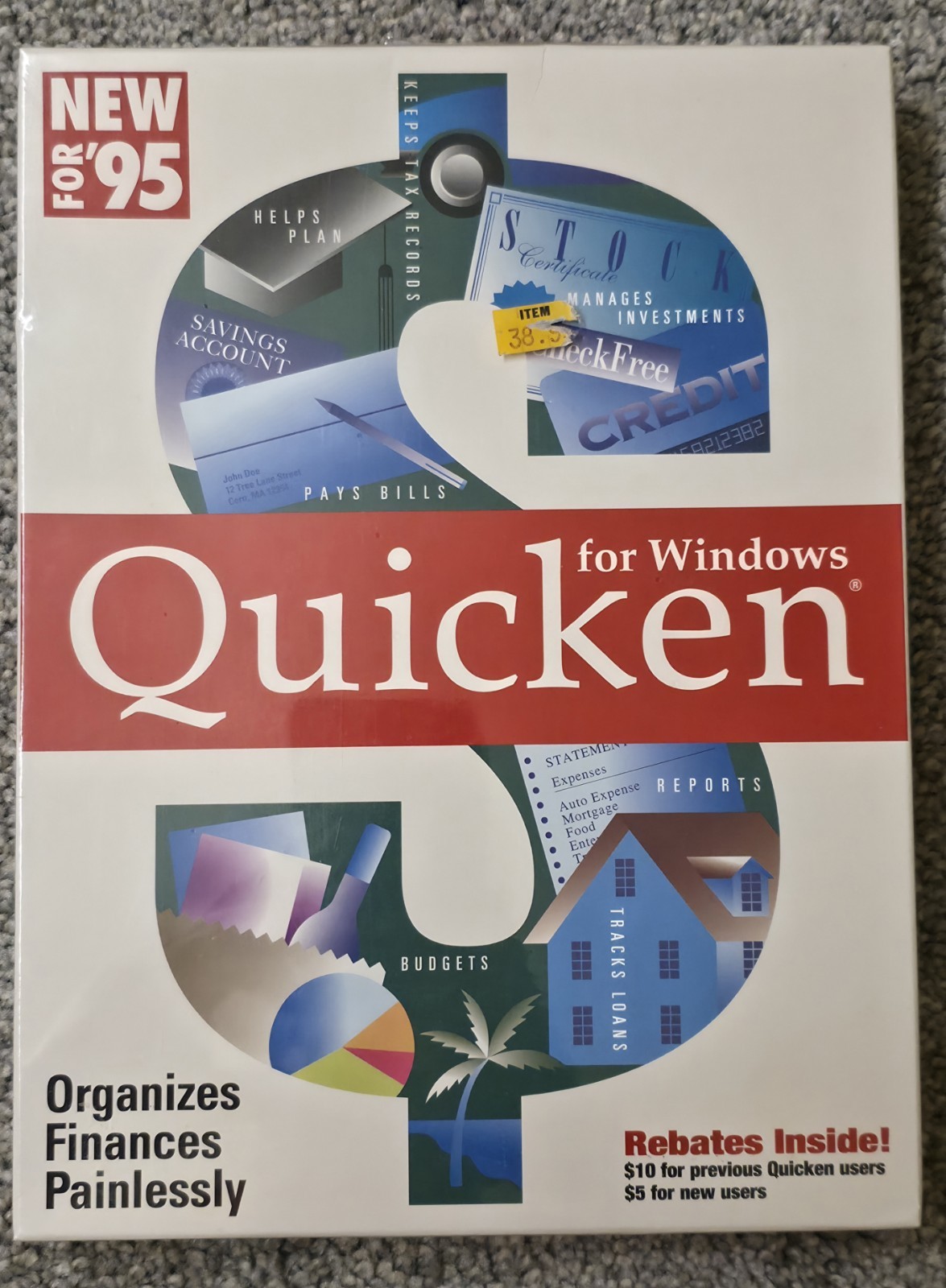 Quicken for Windows 95 Version 4 Vintage New Sealed 3.5 High Density Disks New