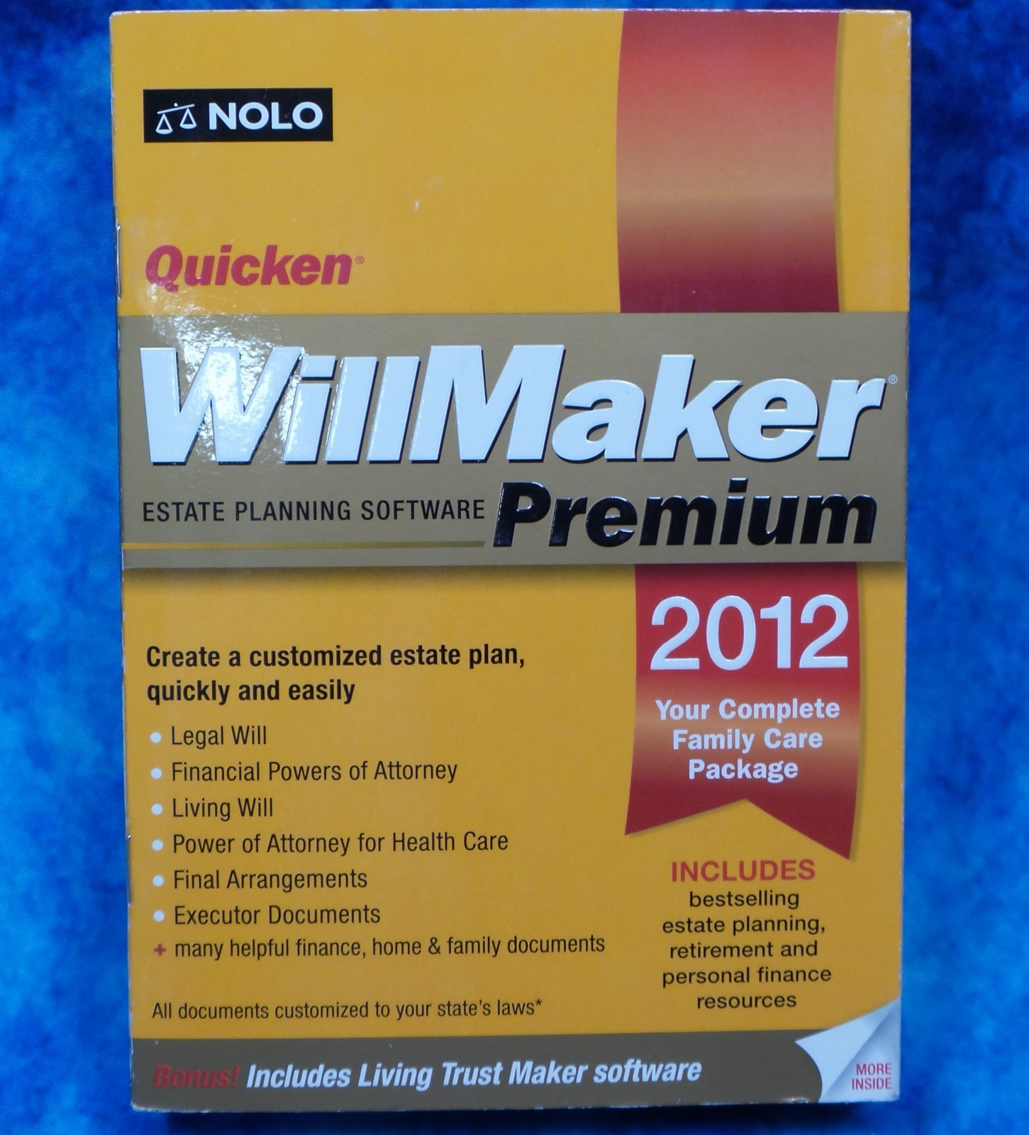 NOLO Quicken WillMaker PREMIUM 2012 Living Trust Estate Planning Software – NEW