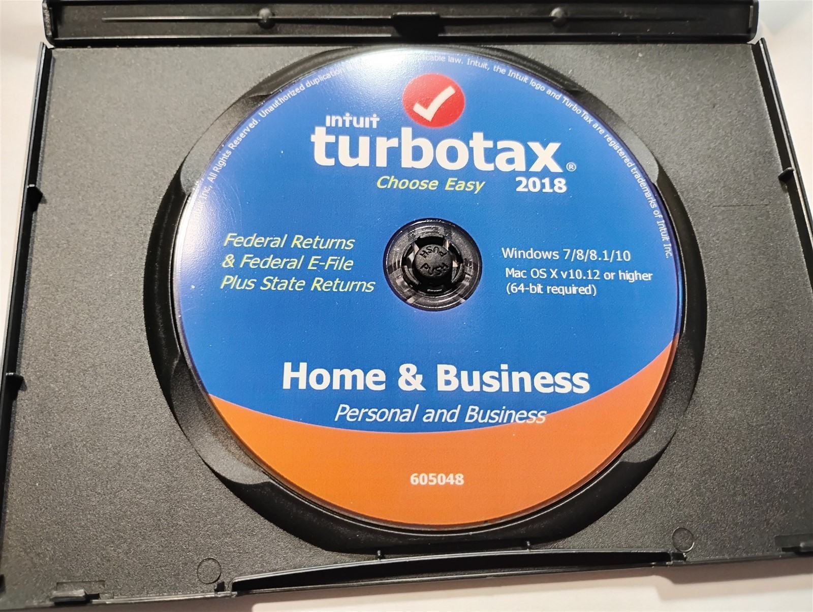 2018 Intuit TurboTax Personal Home & Business Schedule C Federal+State CD PC&Mac