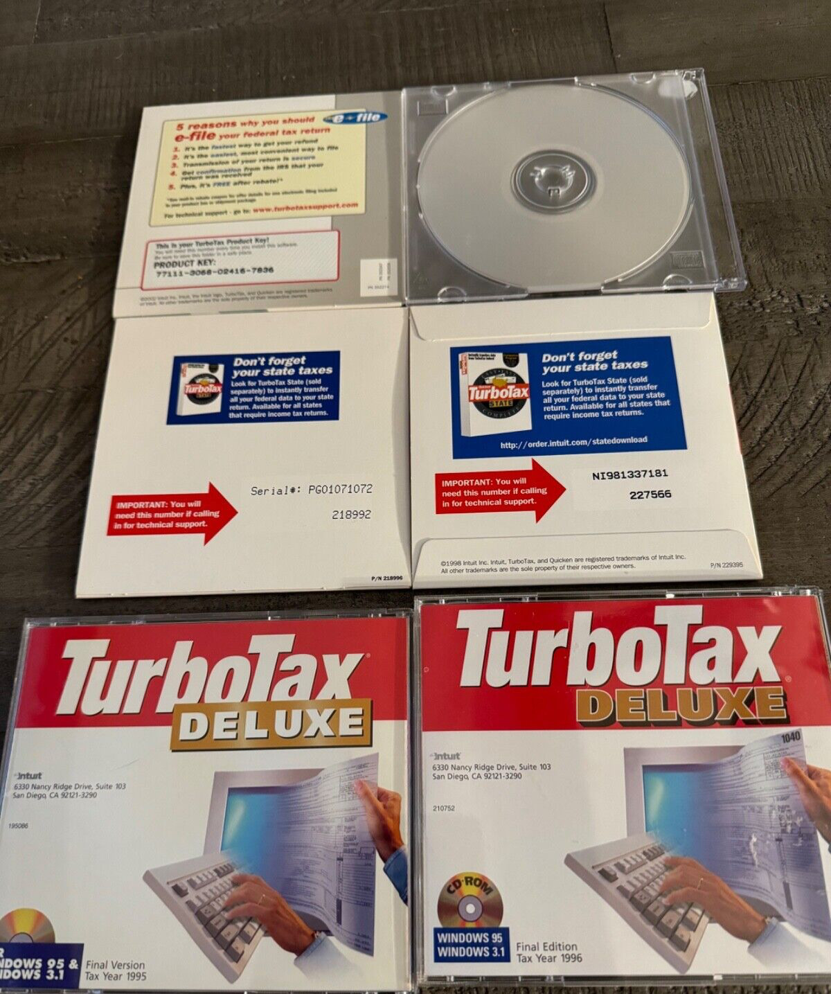 CDs Software ‘TURBOTAX DELUXE _ See Below for Titles