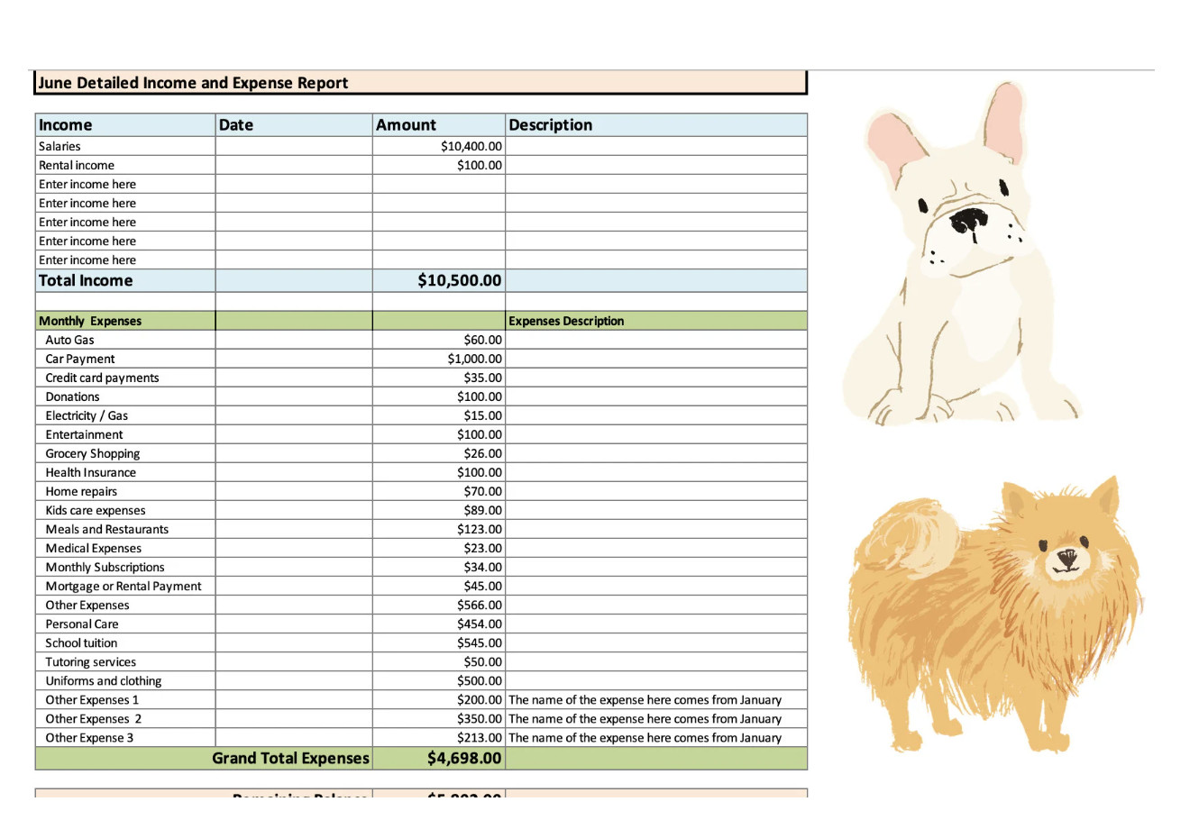 Dave Ramsey-Inspired Yearly Budget | Dog Theme | Digital Download
