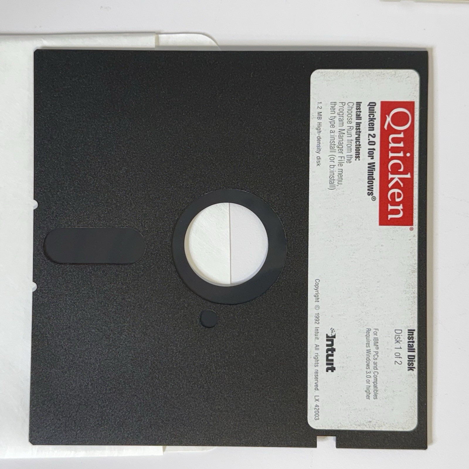 Intuit Quicken 2.0 Windows IBM Personal Finance Software W/ Disks Vintage 1992