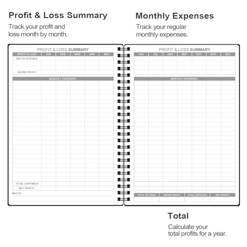 Income & Expense Log Book – A5 Income and Expense Tracker 5.8″ x 8.5″ Black