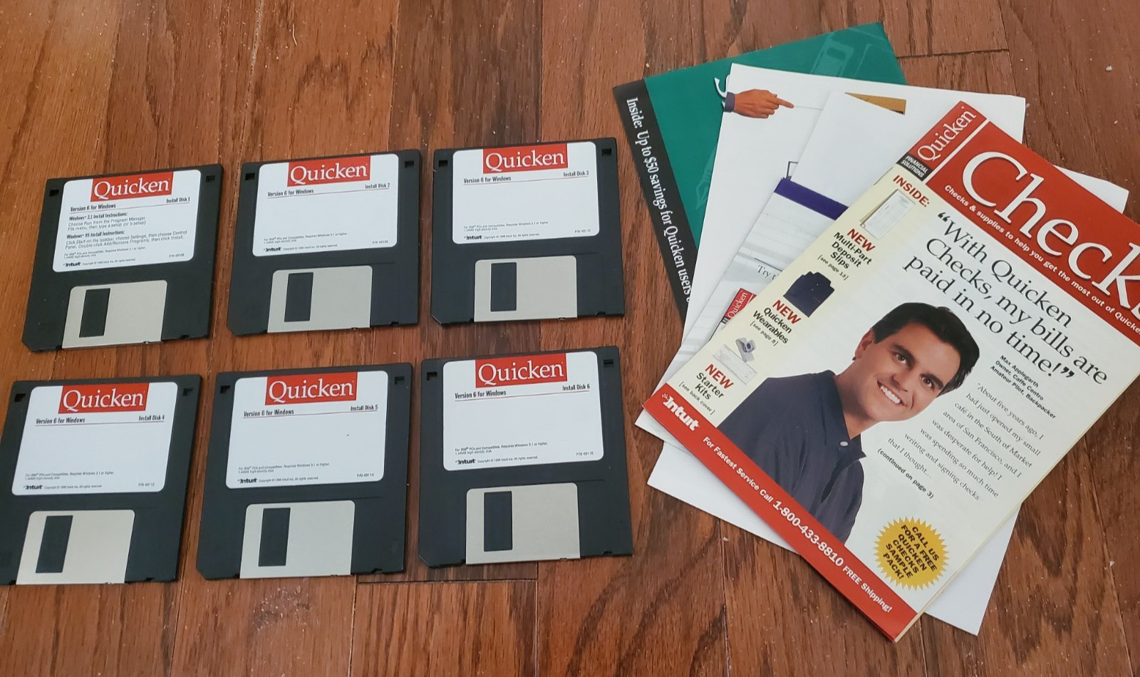 Quicken Version 6 For Windows 95 (Intuit, 1996) 3.5″ Floppy – Pre-Owned