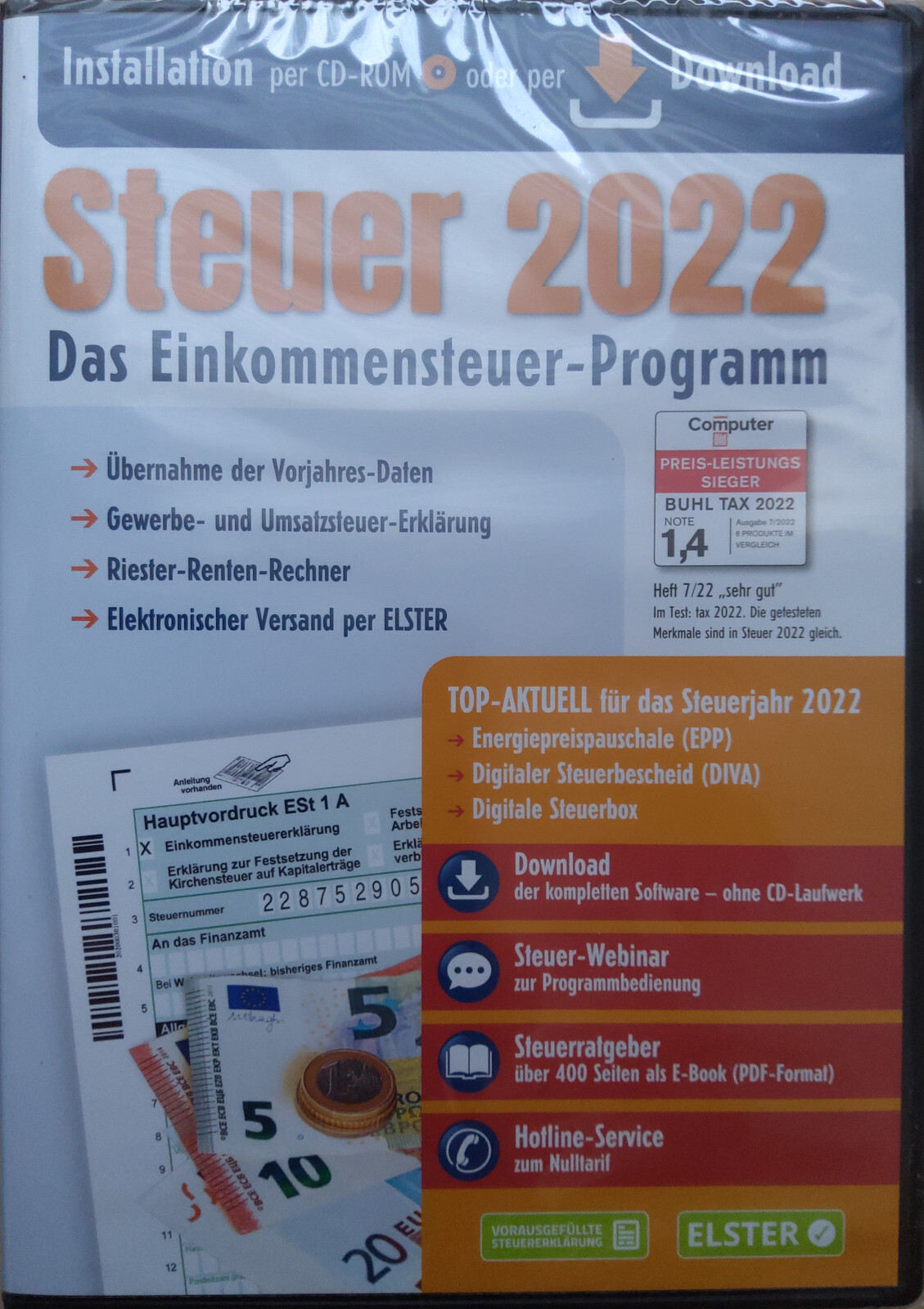 Aldi DVD Tax Software Tax Return Program by WISO with ELSTER + TOP/NEW