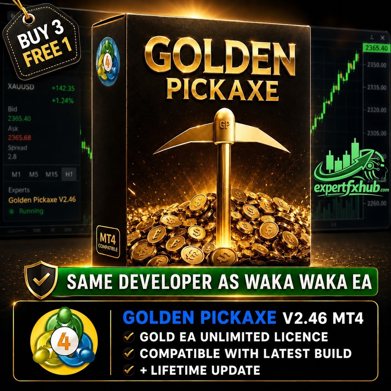 v2.46 Golden Pickaxe EA MT5 MQL5 metatrader algo trading robot scalping ftmo