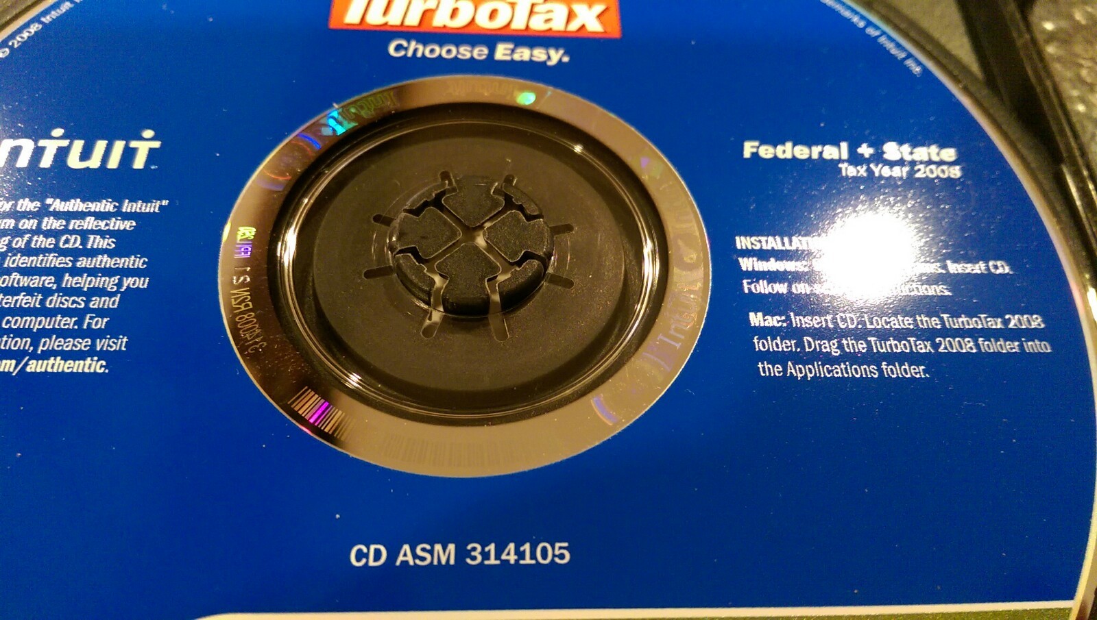 Genuine Retail CD 2008 TurboTax Home & Business Federal + State for Windows/Mac