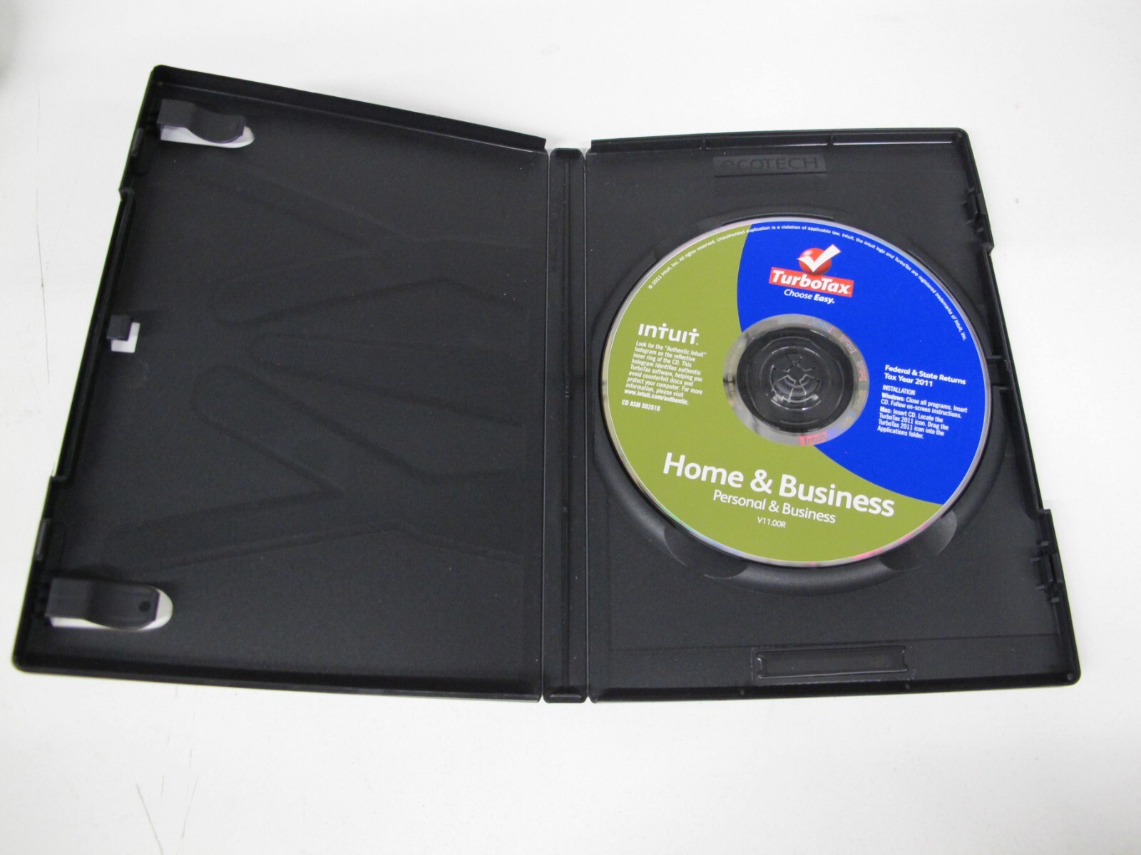 2011 Intuit TurboTax Home & Business Federal State for Windows and Mac PreOwned
