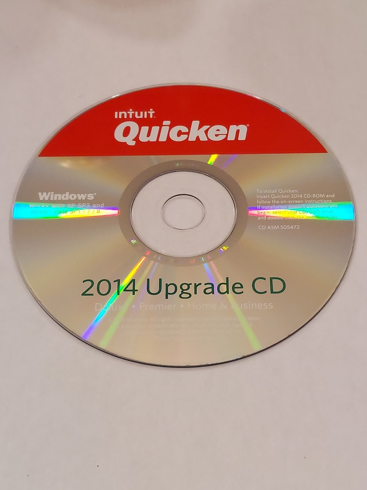 Quicken Intuit 2014 Upgrade CD