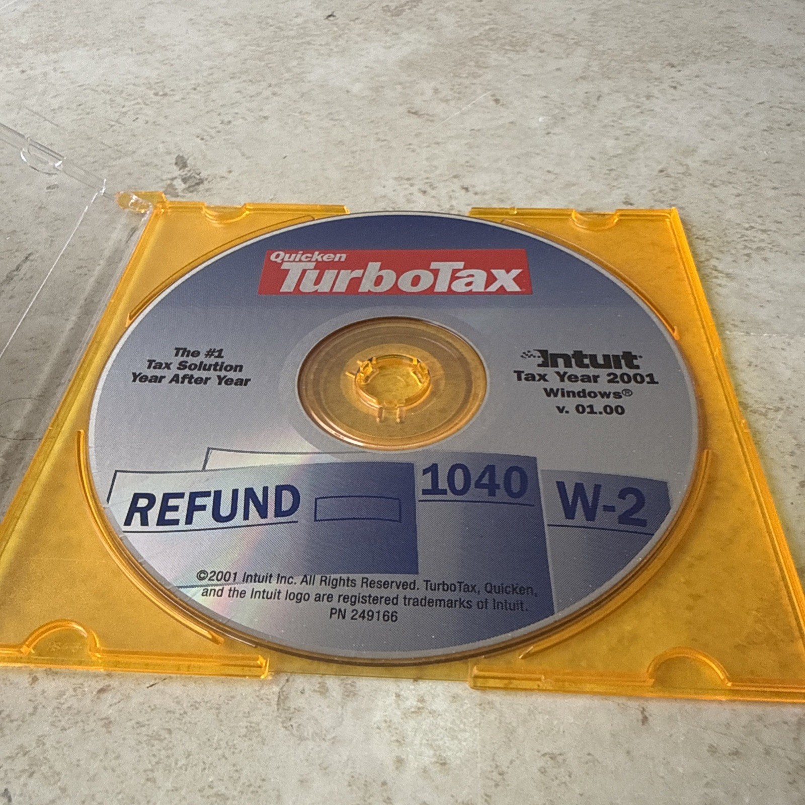 Intuit Turbotax 2001 Software in Jewel Case