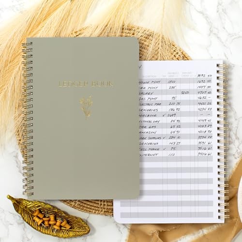 Easy to Use Accounting Ledger Book – The Perfect Expense Tracker Sage Green