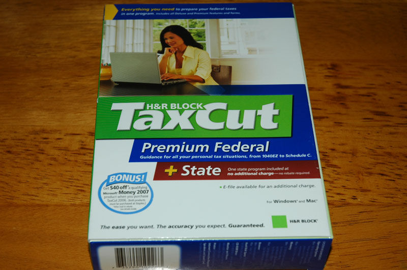 2007 TaxCut PREMIUM turbo Federal H&R Block Tax Cut New sealed CD in Retail Box!